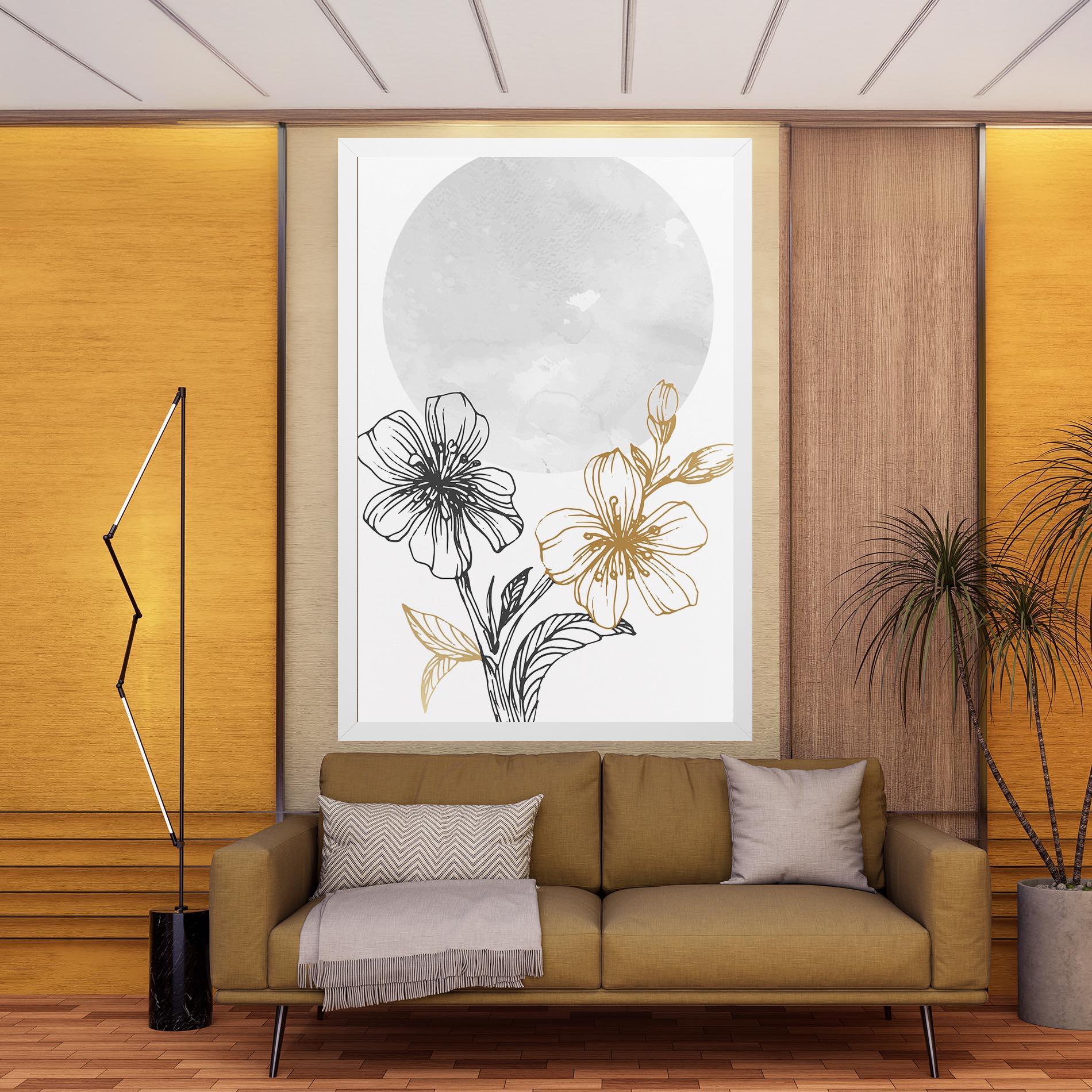 Tablou Canvas Grey Moon Flowers mockup 9