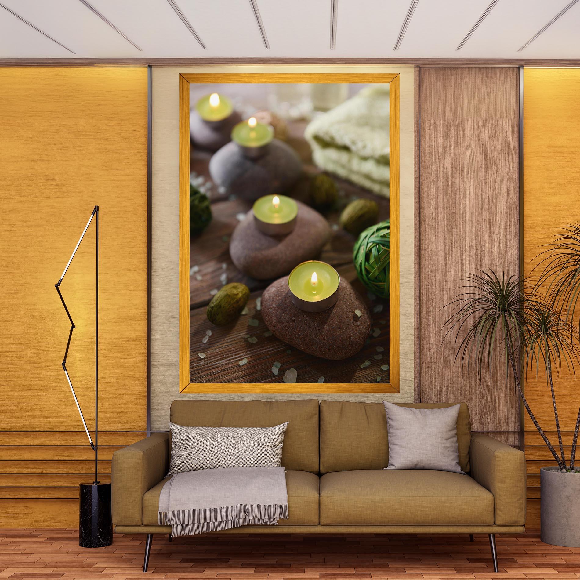 Tablou Canvas Green Candles Spa mockup 9