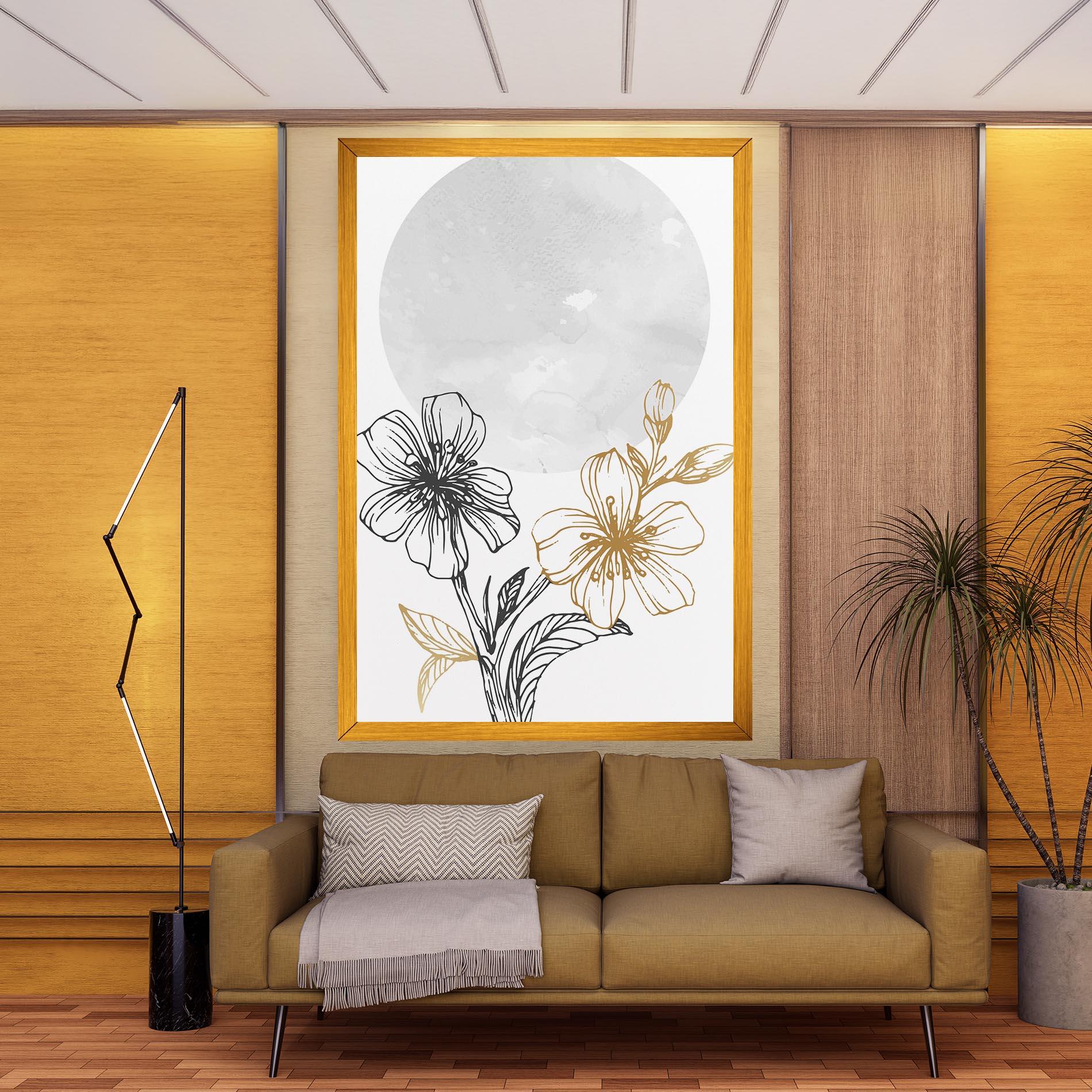 Tablou Canvas Grey Moon Flowers mockup 9