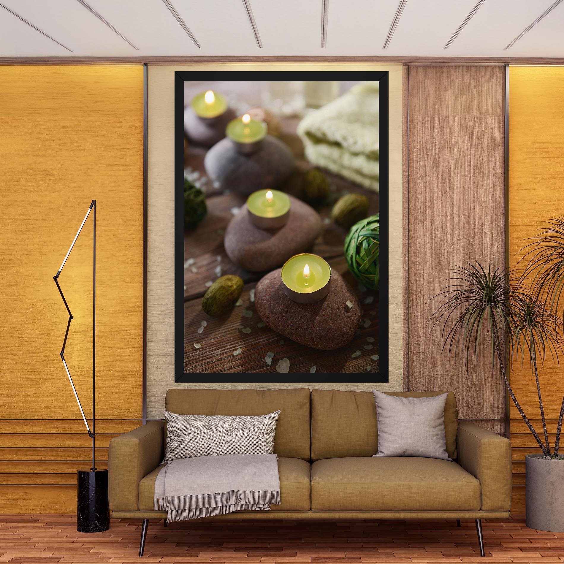 Tablou Canvas Green Candles Spa mockup 9
