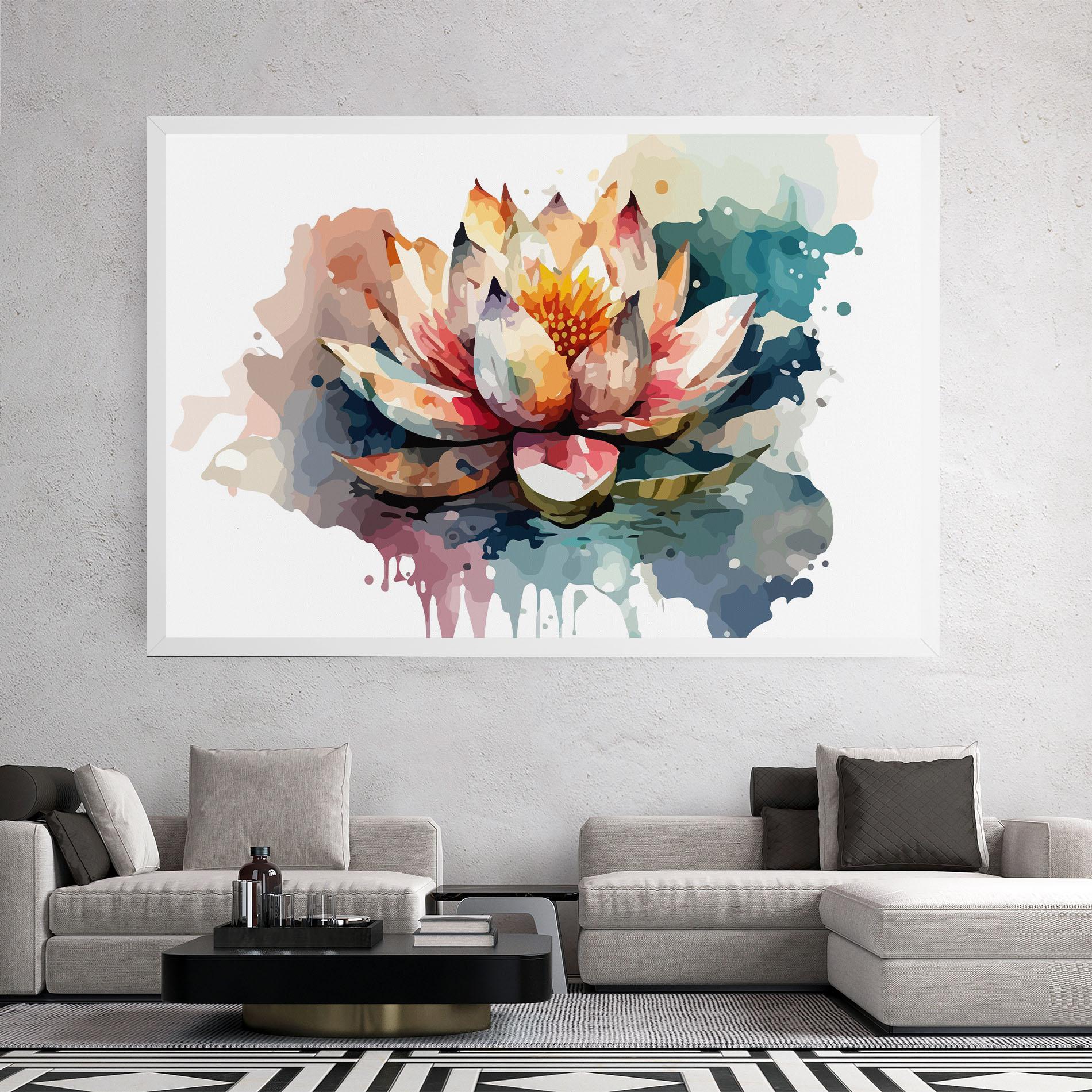 Tablou Canvas Colorful Lotus Art mockup 2