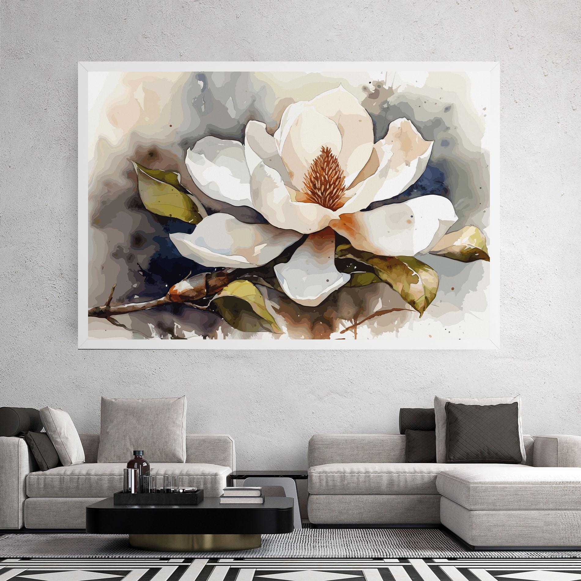 Tablou Canvas Cream Nature Flower mockup 2