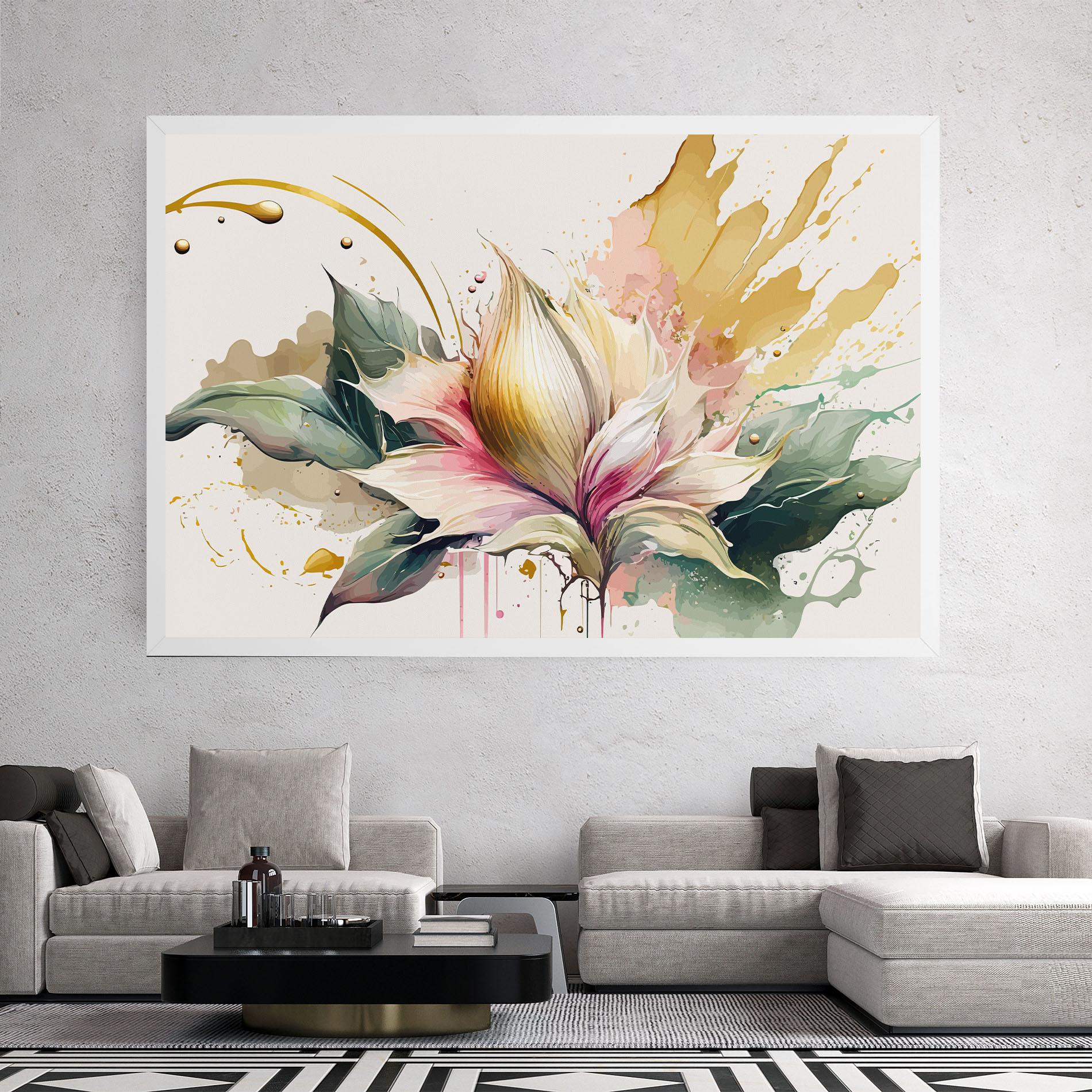 Tablou Canvas Cream Pink Nature mockup 2