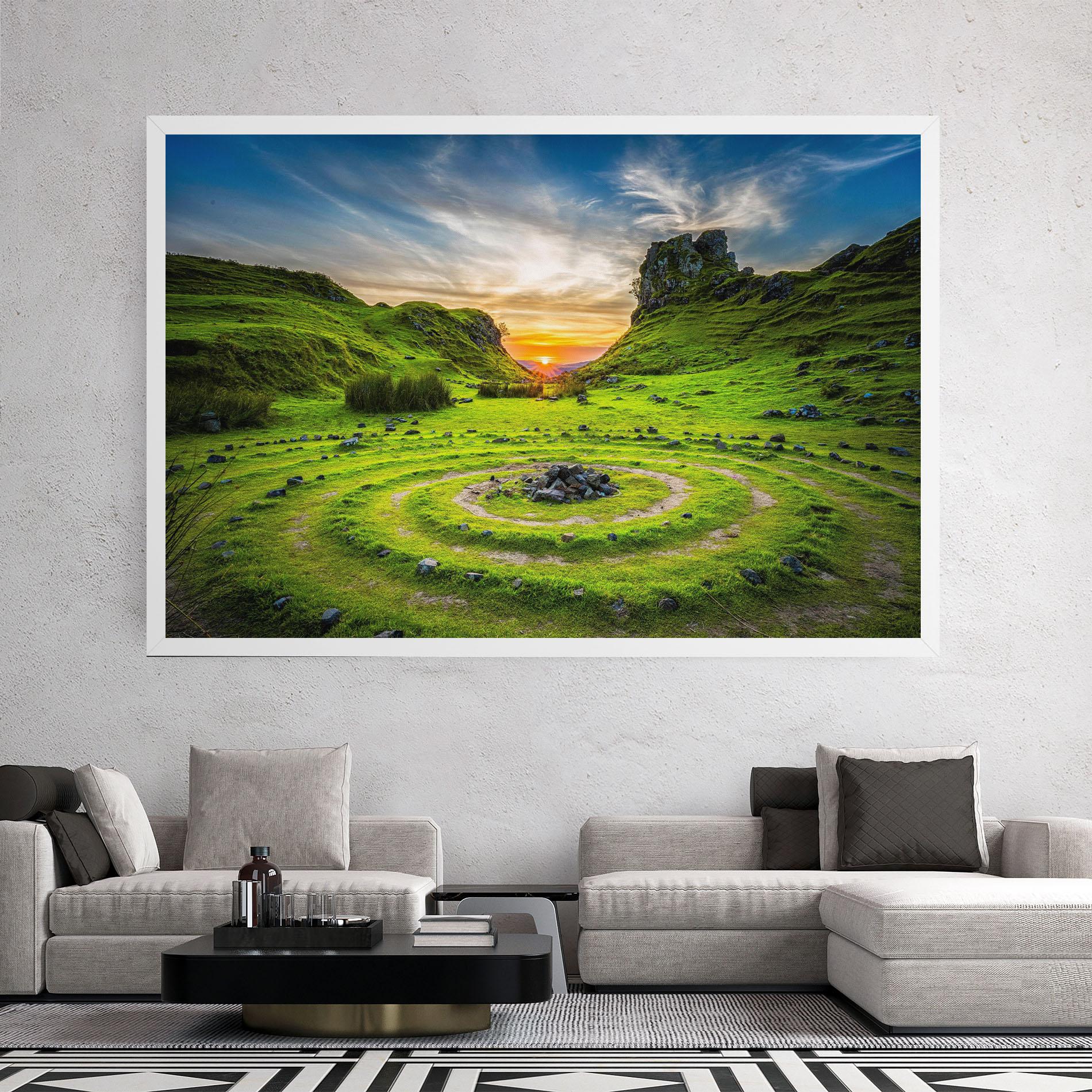Tablou Canvas Green Circle Nature mockup 2