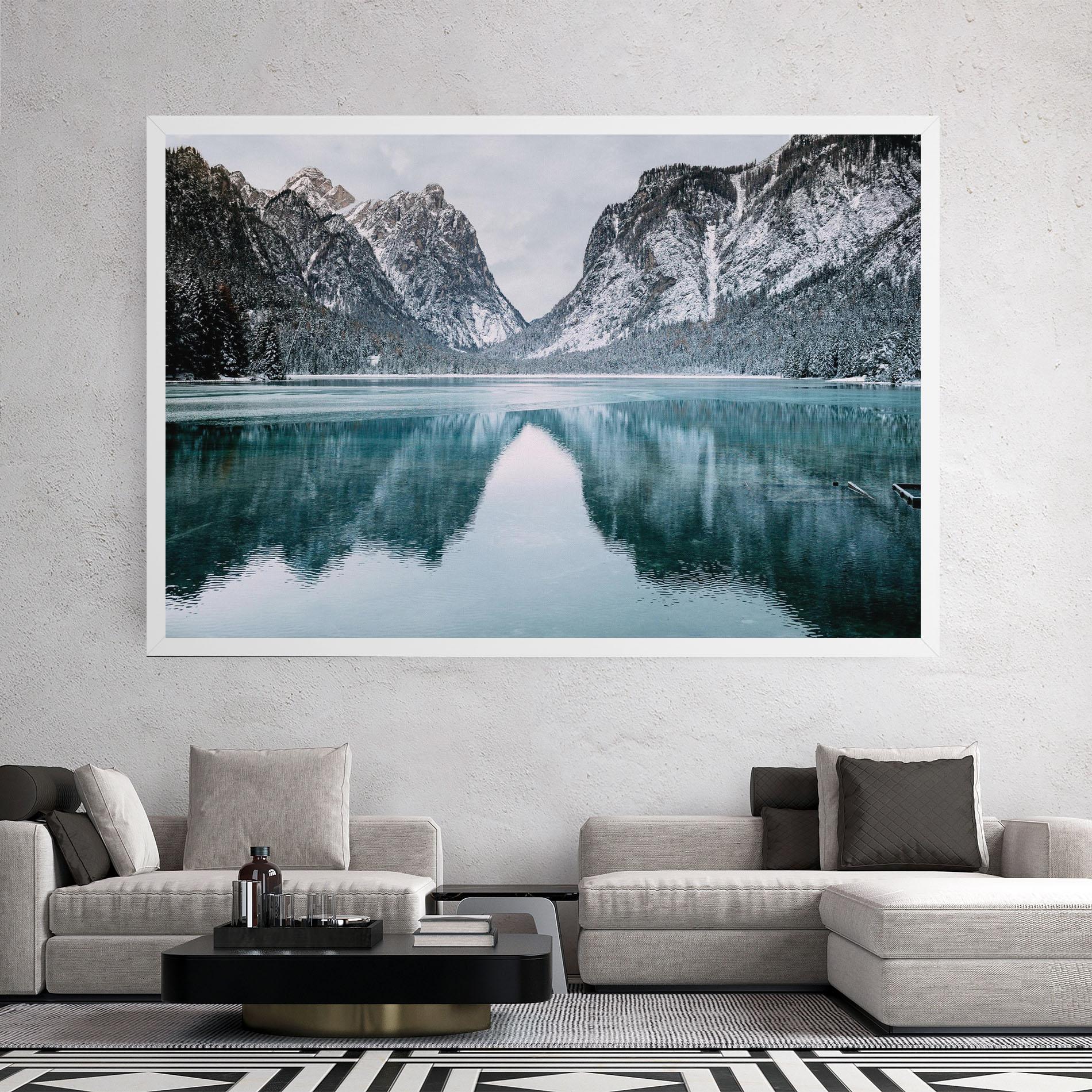 Tablou Canvas Lake Reflection Mountain mockup 2