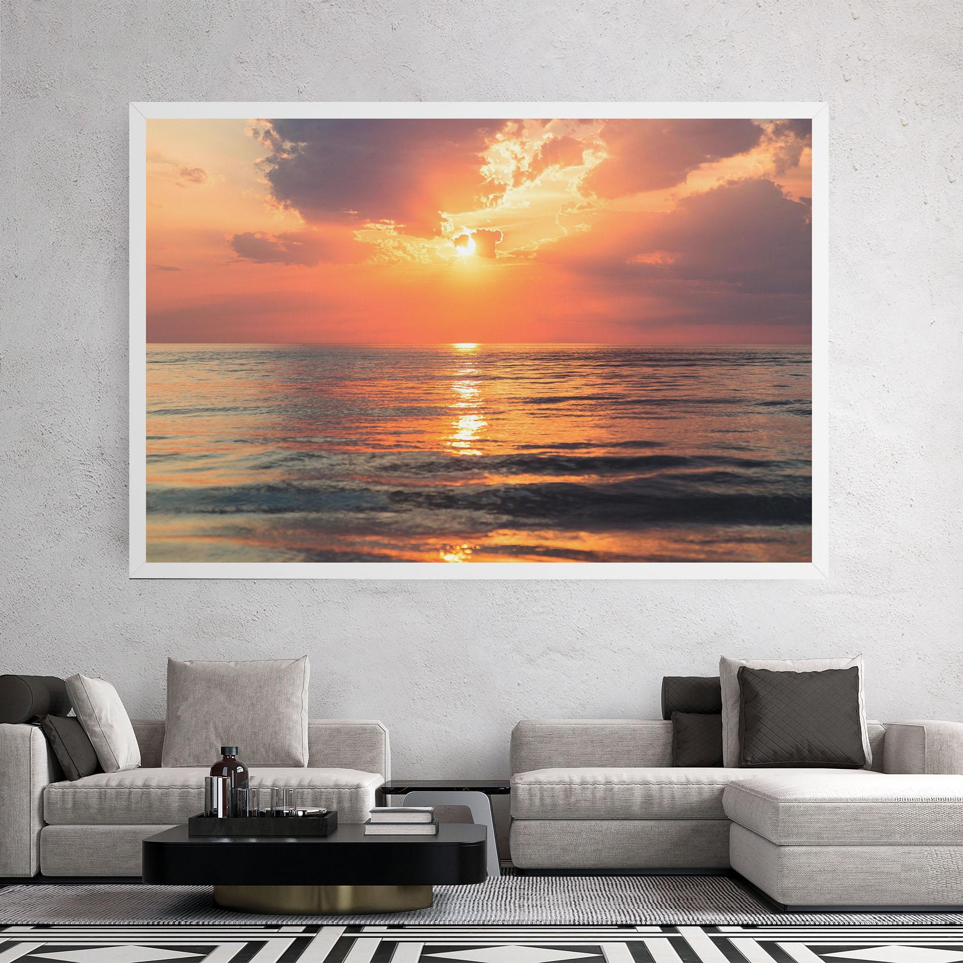 Tablou Canvas Orange Sunrise Cloud mockup 2