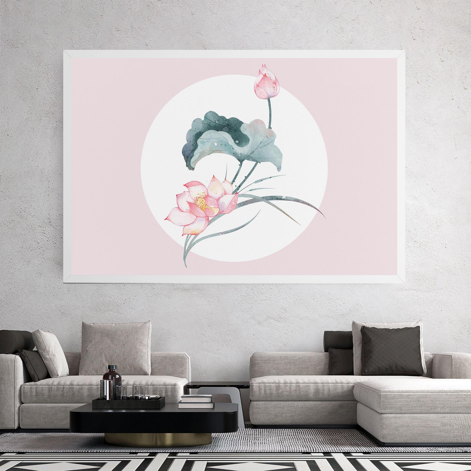 Tablou Canvas Pink Pastel Flower mockup 2