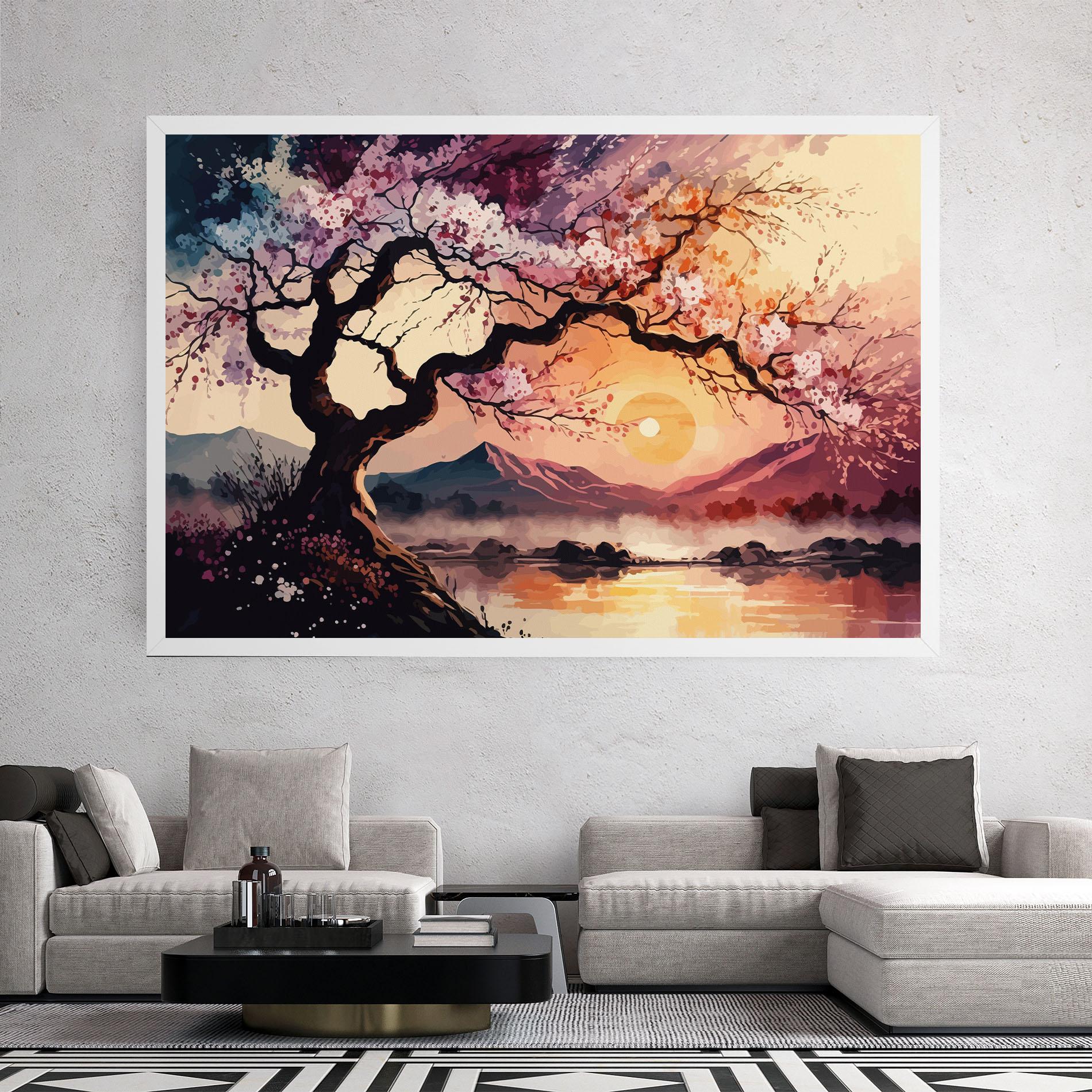 Tablou Canvas Pink Tree Nature mockup 2