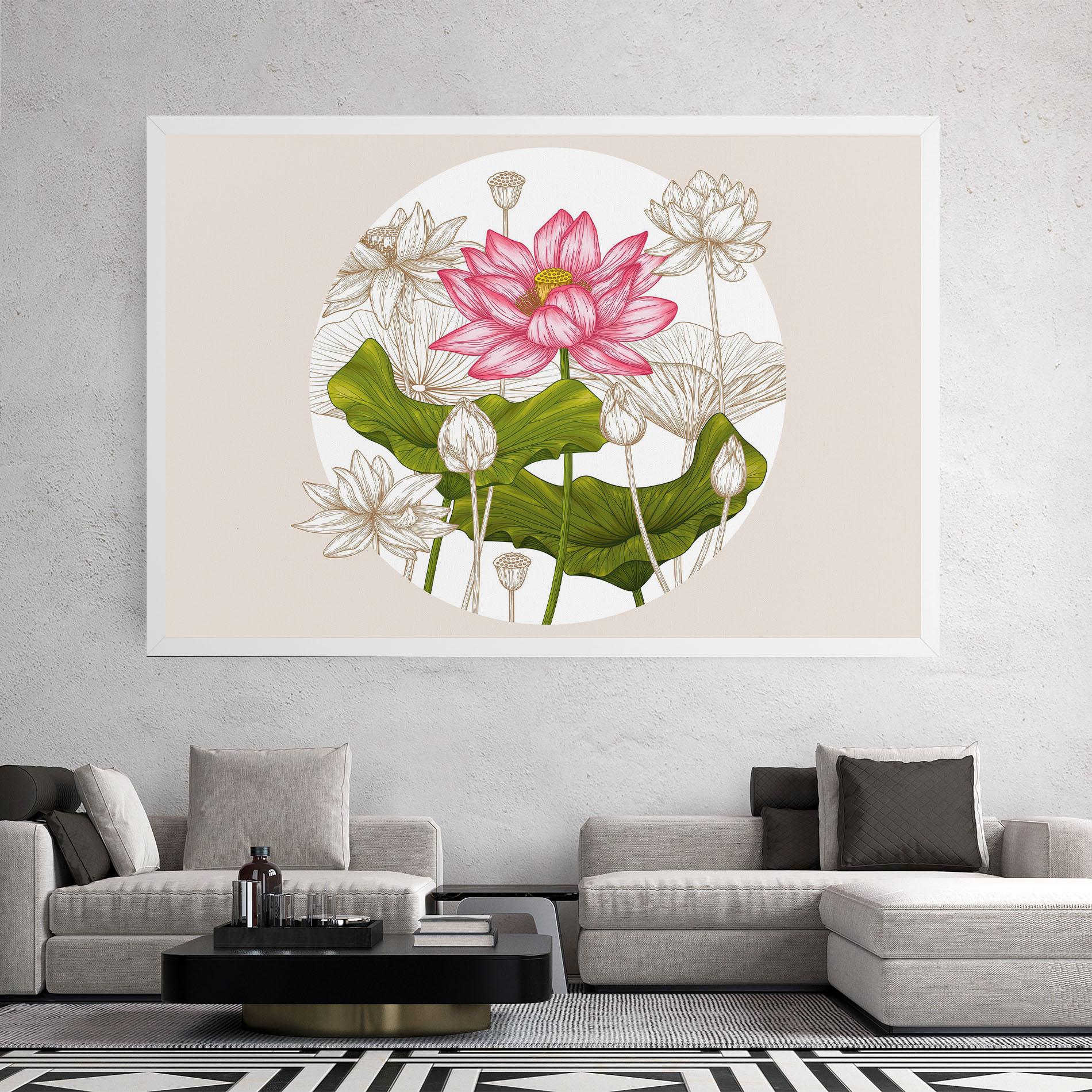 Tablou Canvas Pretty Lotus Art mockup 2