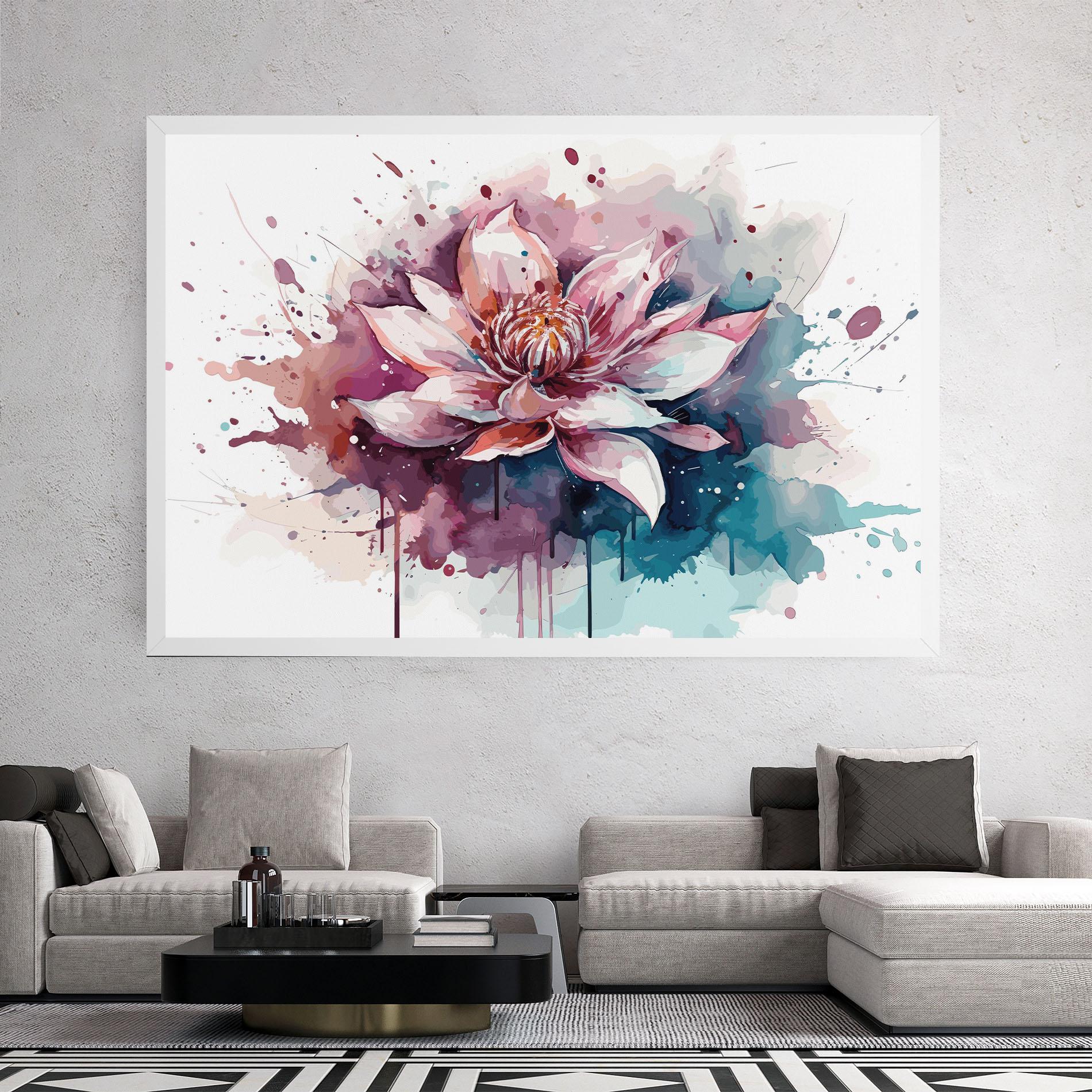 Tablou Canvas Pretty Pink Lotus Art mockup 2