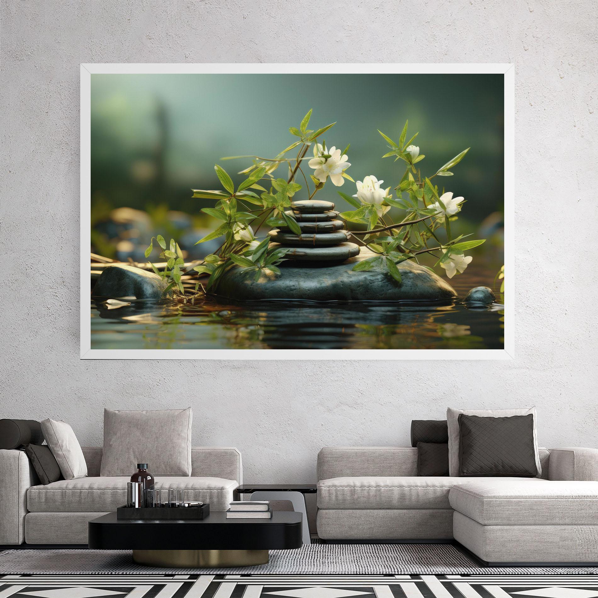 Tablou Canvas Rock Garden Pond mockup 2