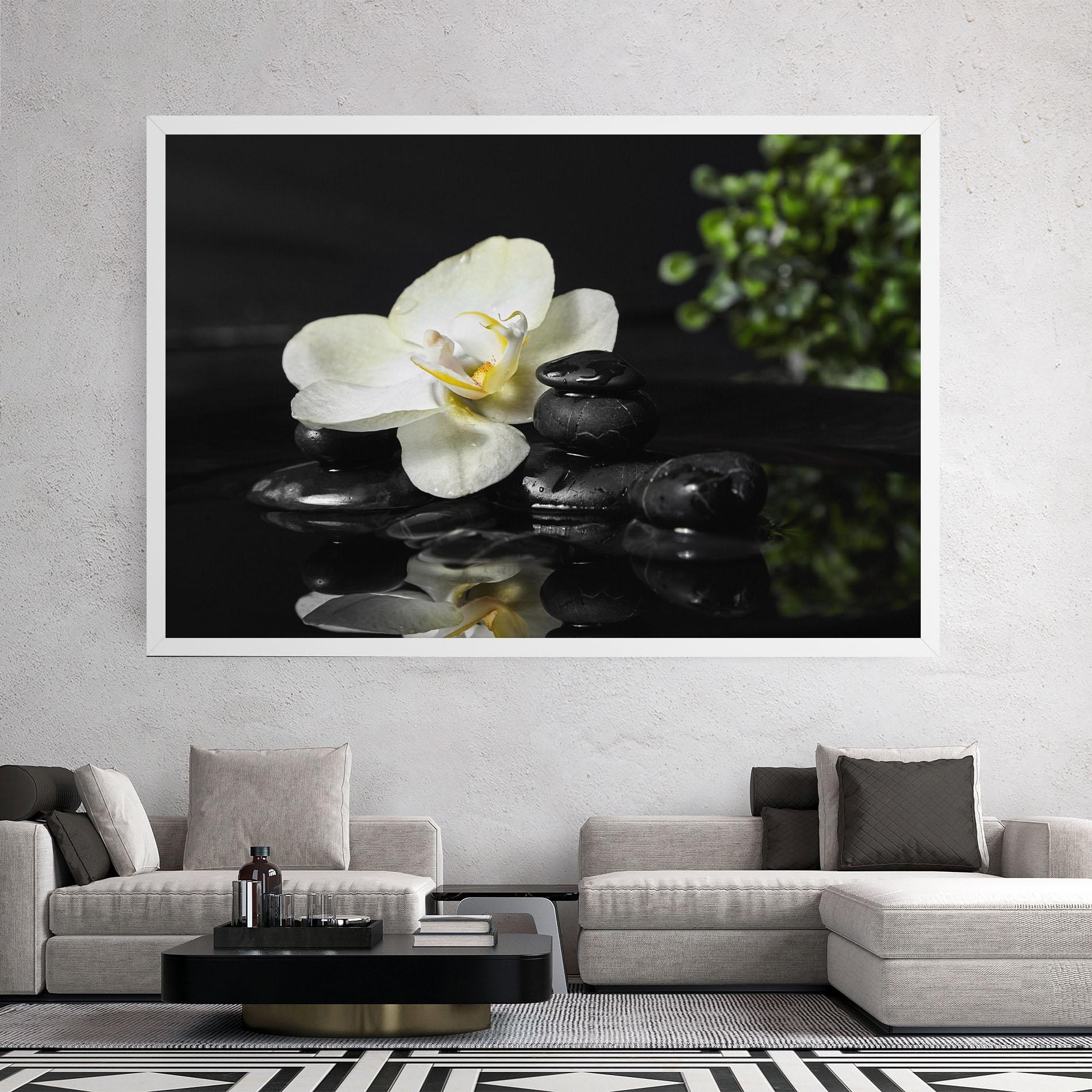 Tablou Canvas White Spa Flower mockup 2