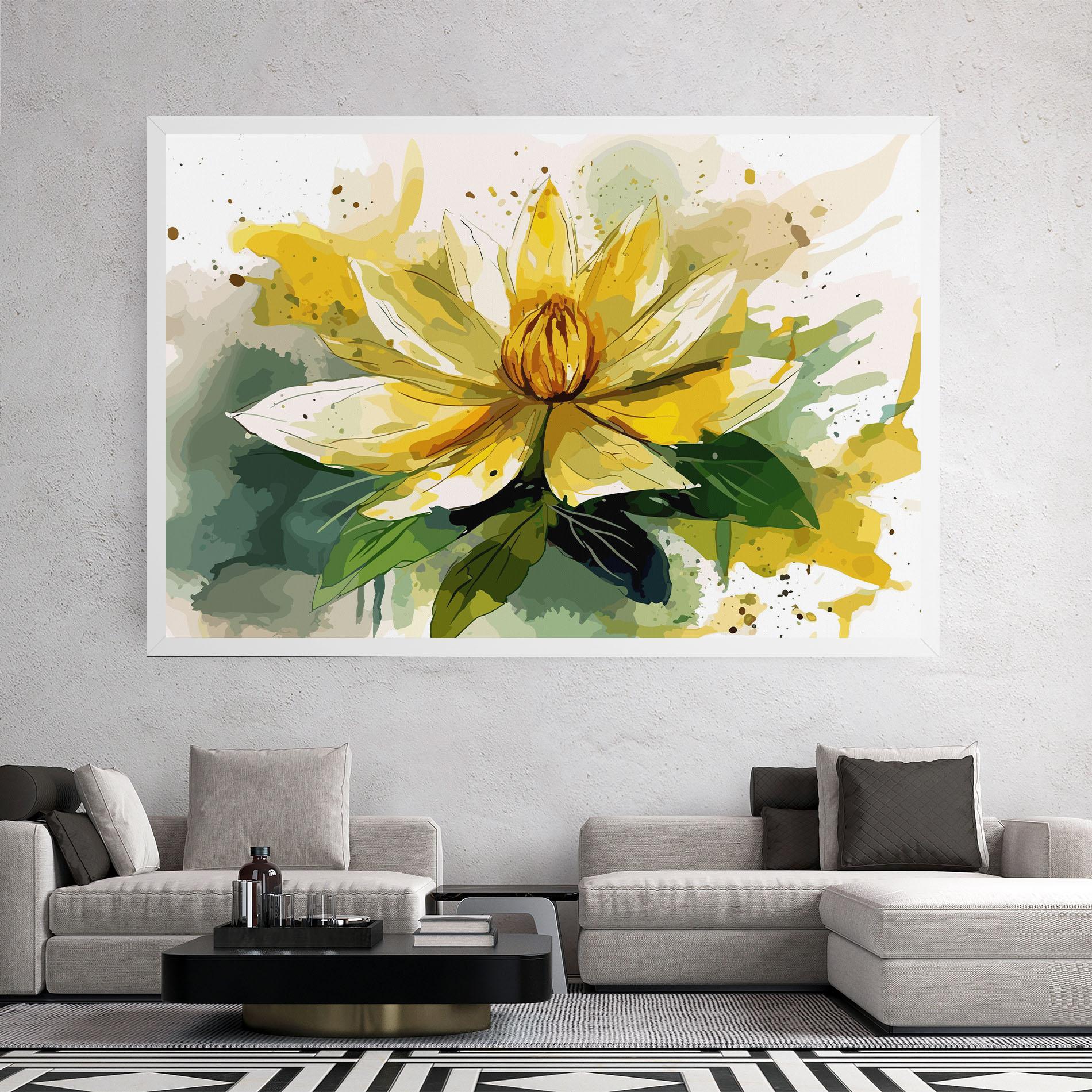 Tablou Canvas Yellow Flower Nature mockup 2