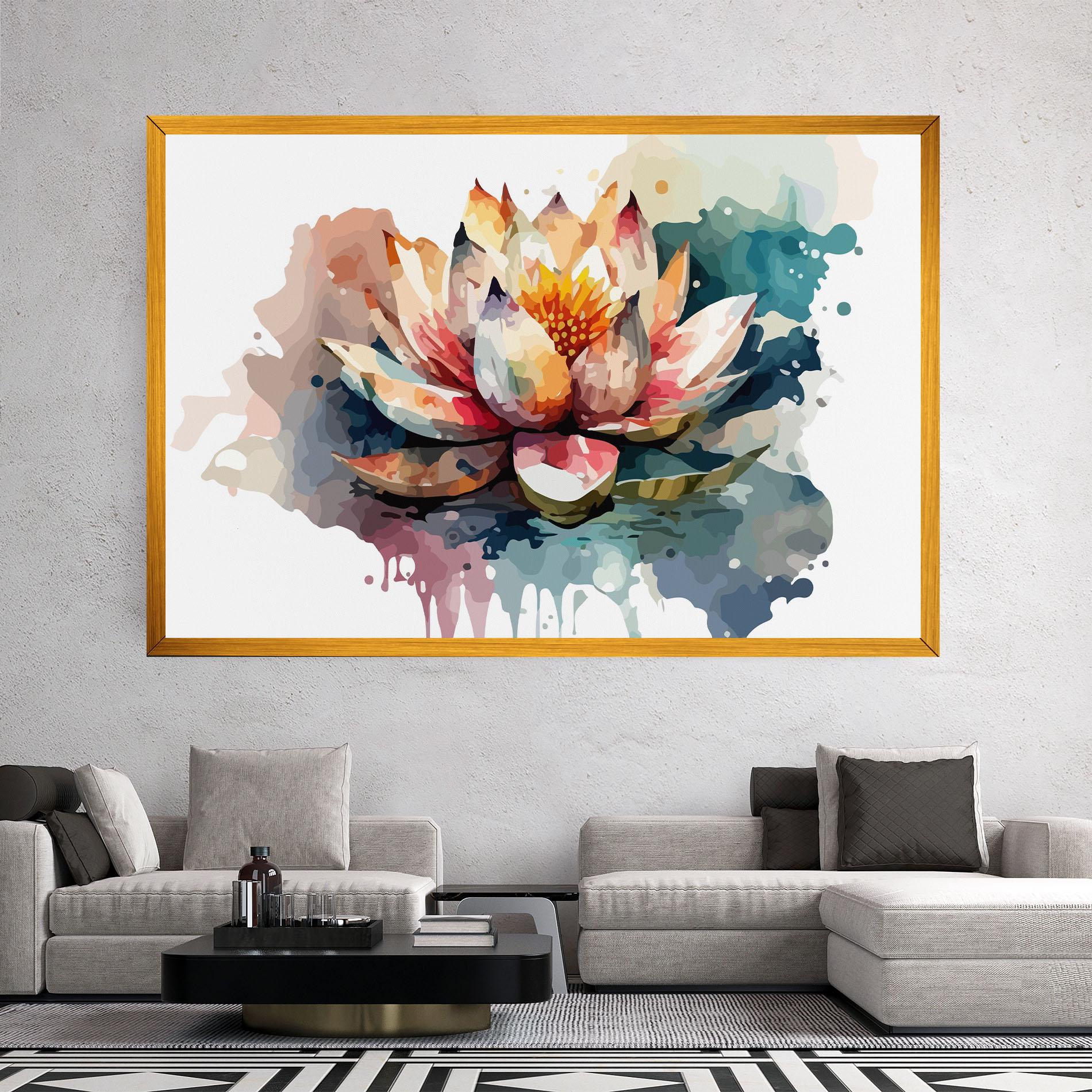 Tablou Canvas Colorful Lotus Art mockup 2