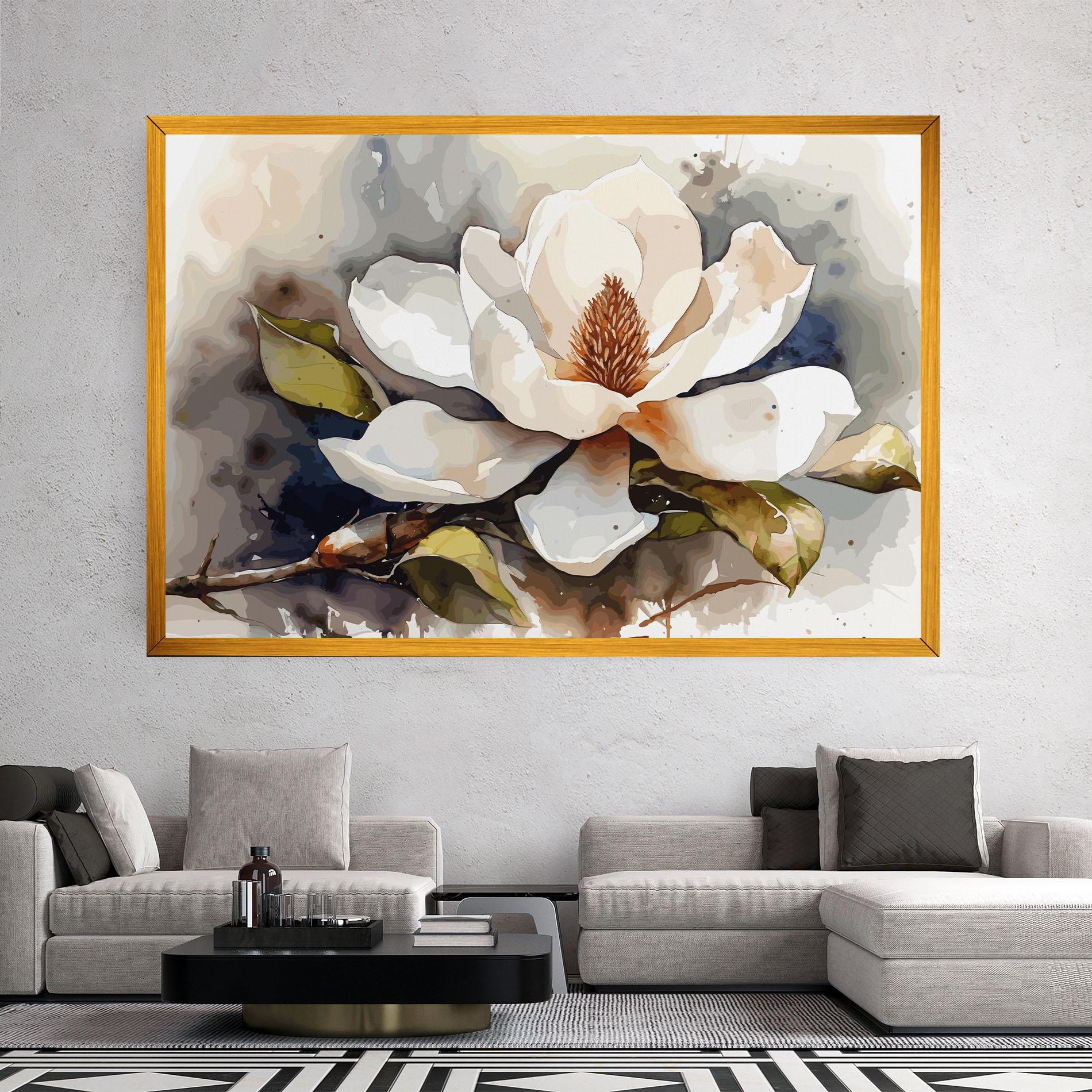 Tablou Canvas Cream Nature Flower mockup 2