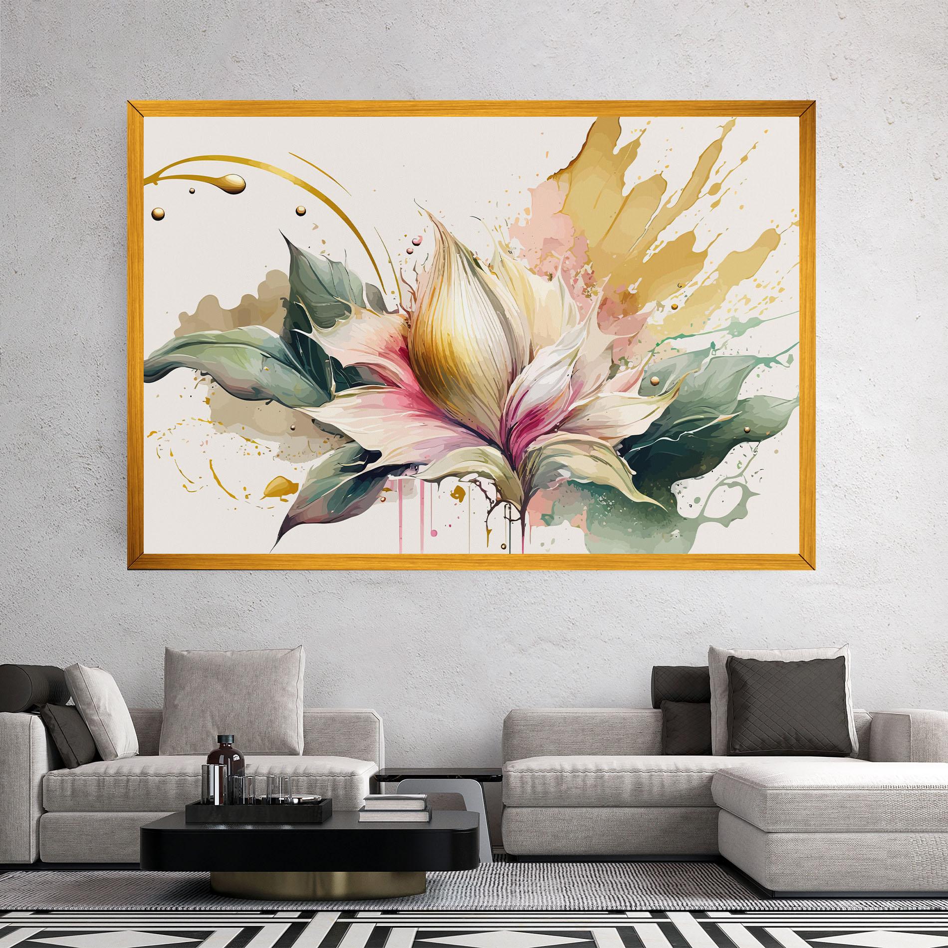 Tablou Canvas Cream Pink Nature mockup 2