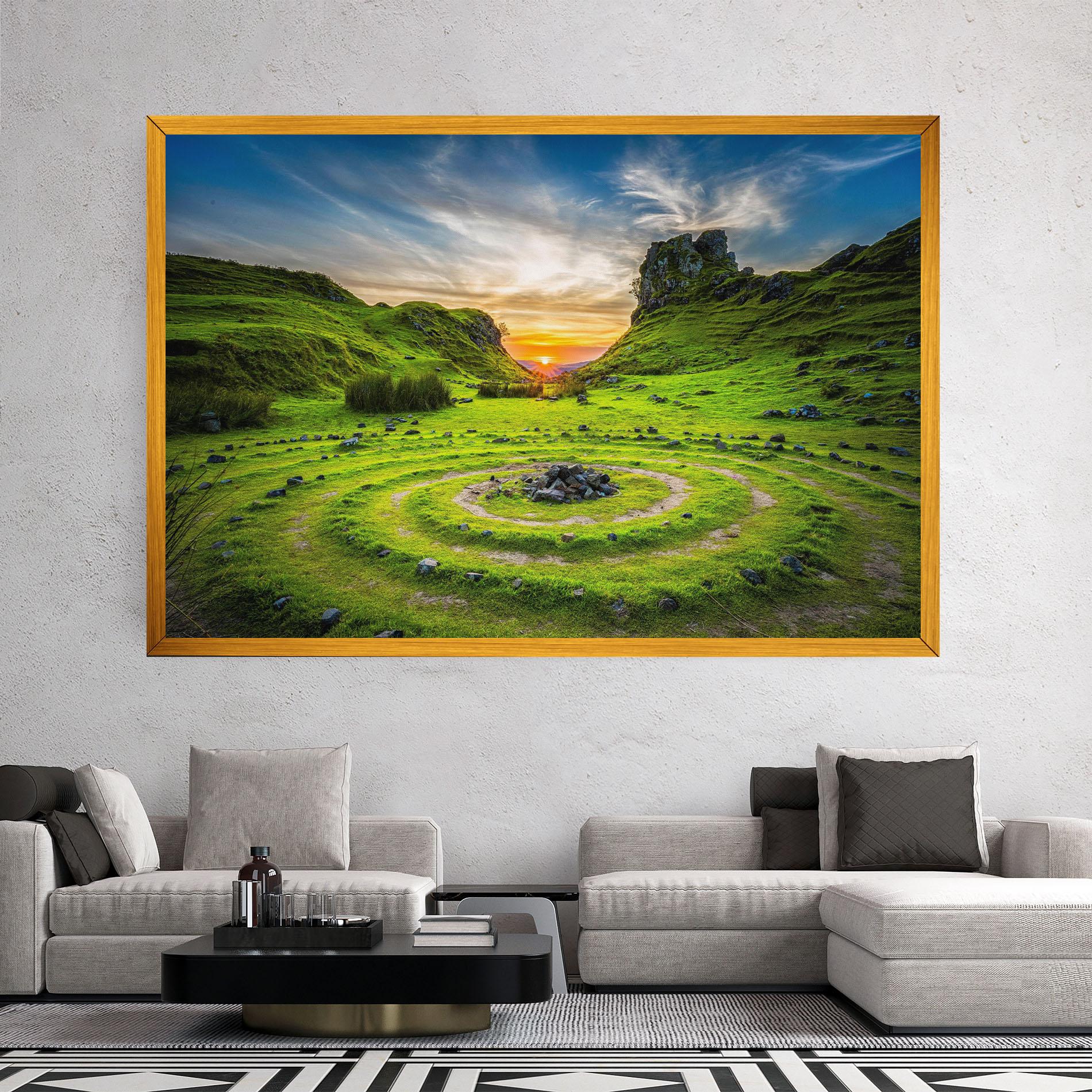 Tablou Canvas Green Circle Nature mockup 2