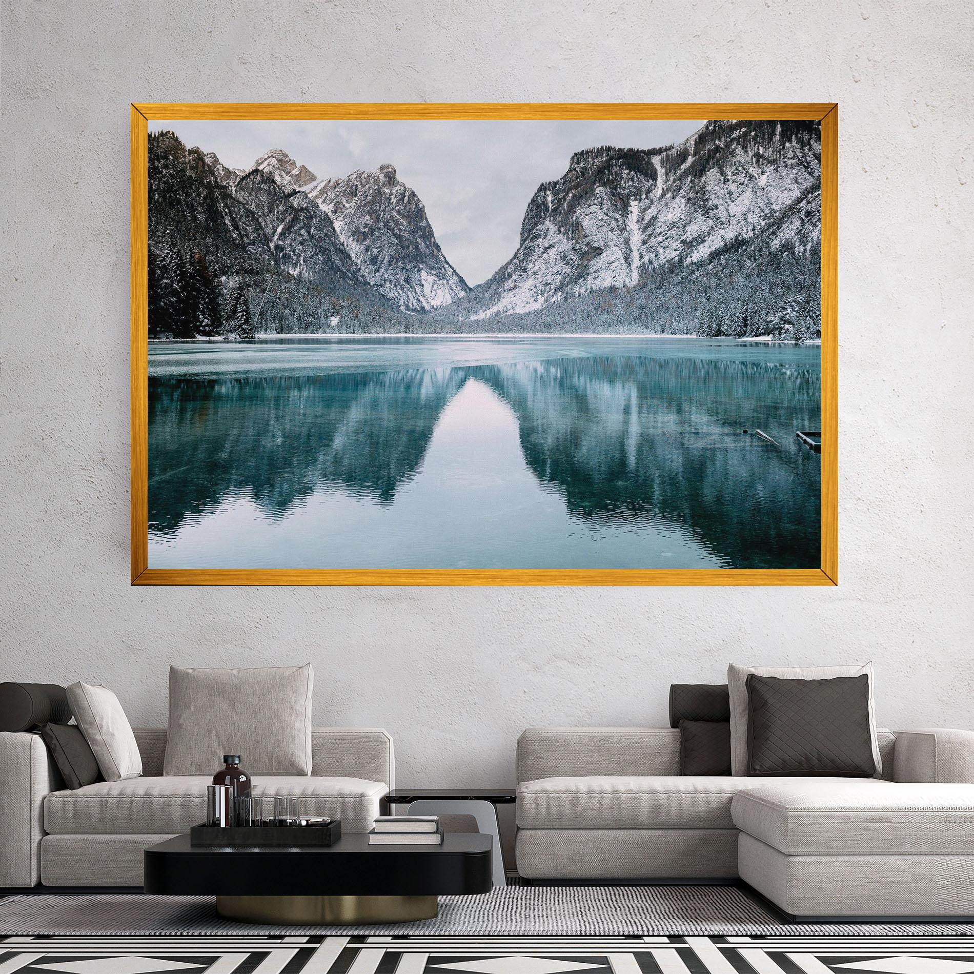 Tablou Canvas Lake Reflection Mountain mockup 2