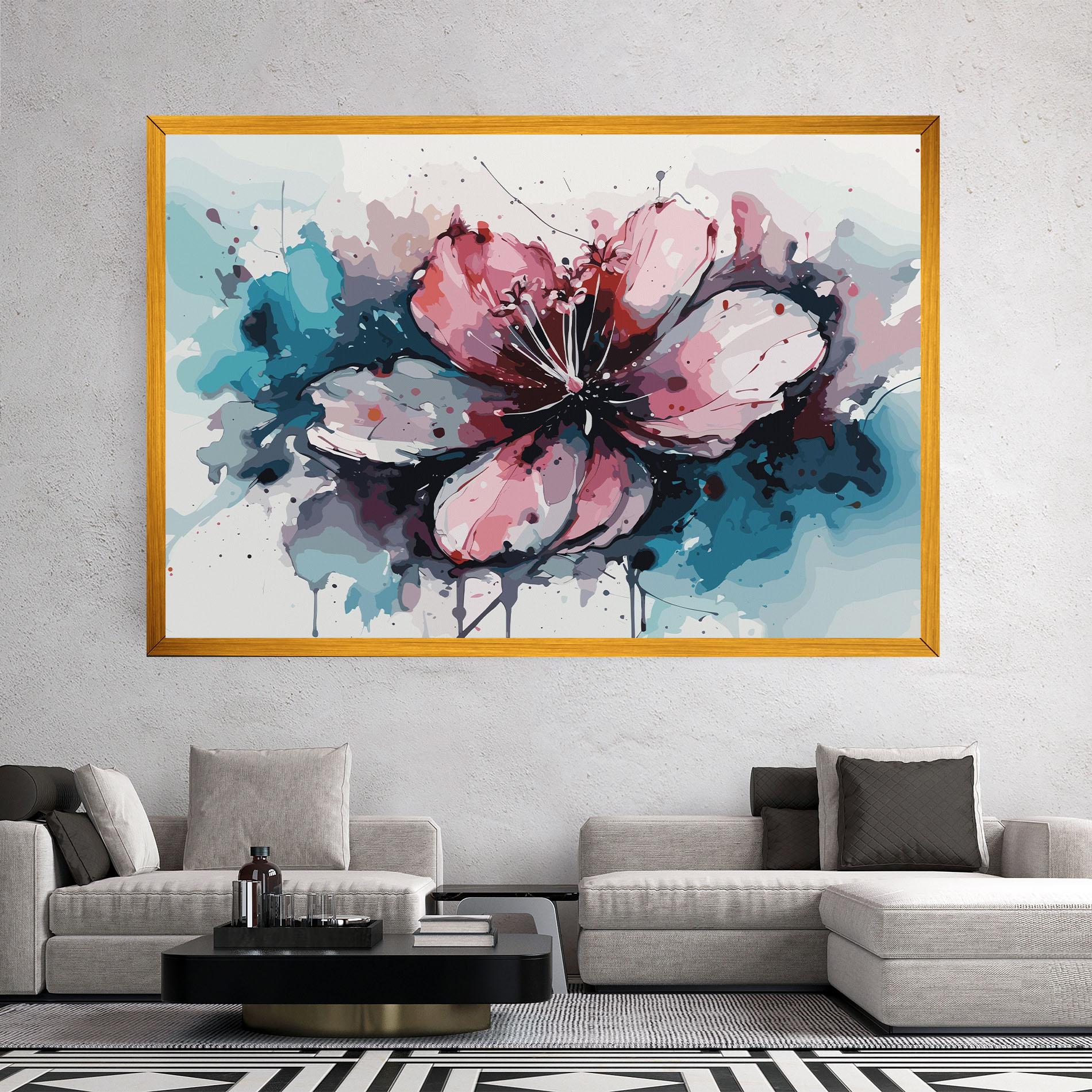 Tablou Canvas Pink Blue Nature mockup 2