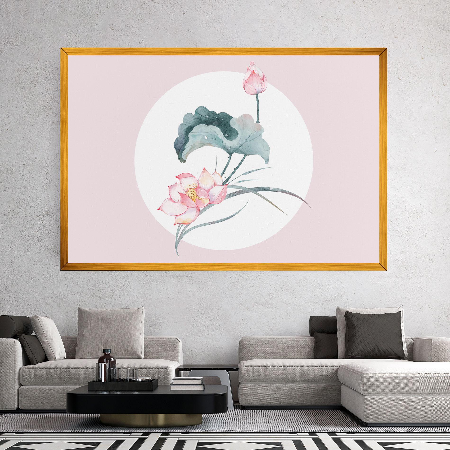 Tablou Canvas Pink Pastel Flower mockup 2