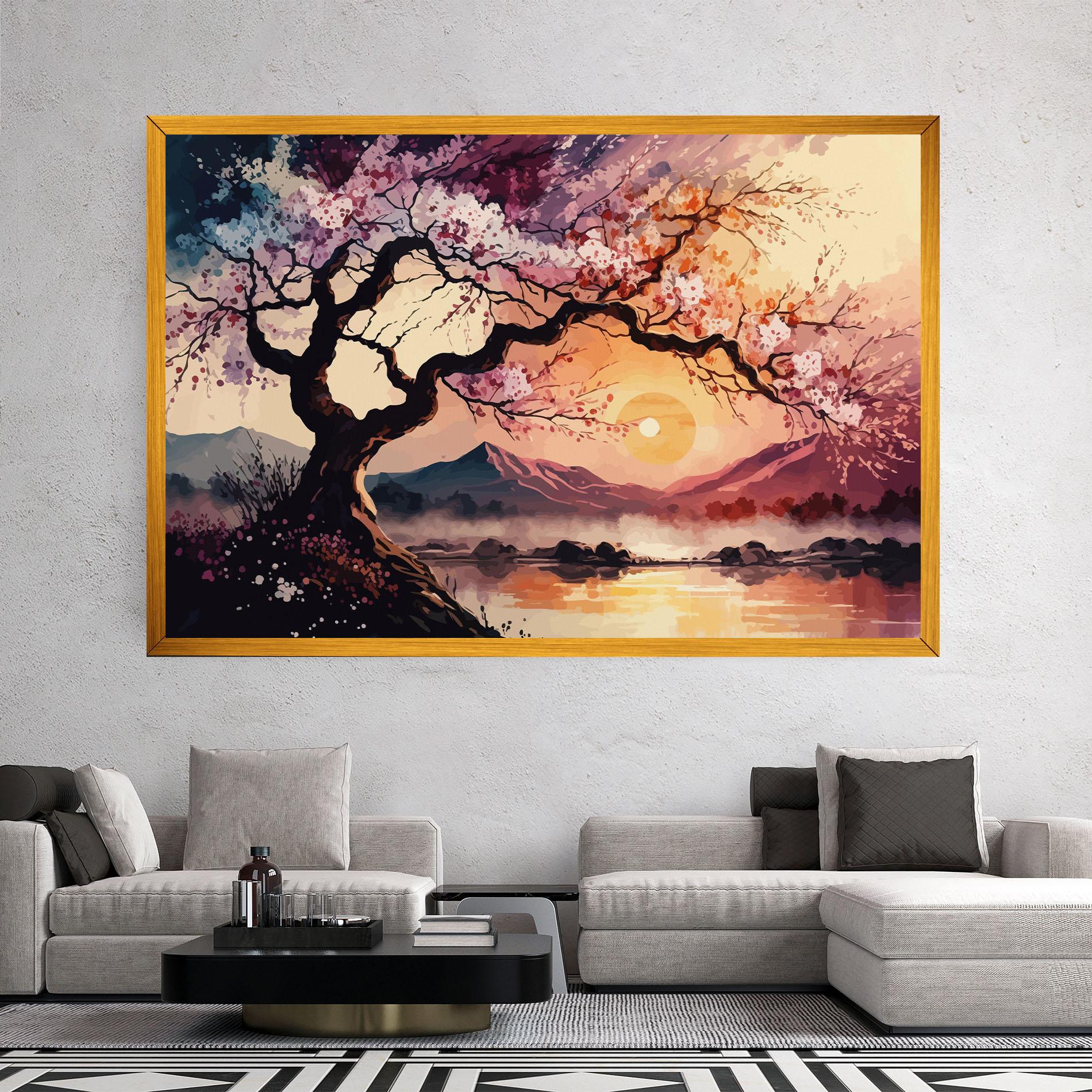 Tablou Canvas Pink Tree Nature mockup 2