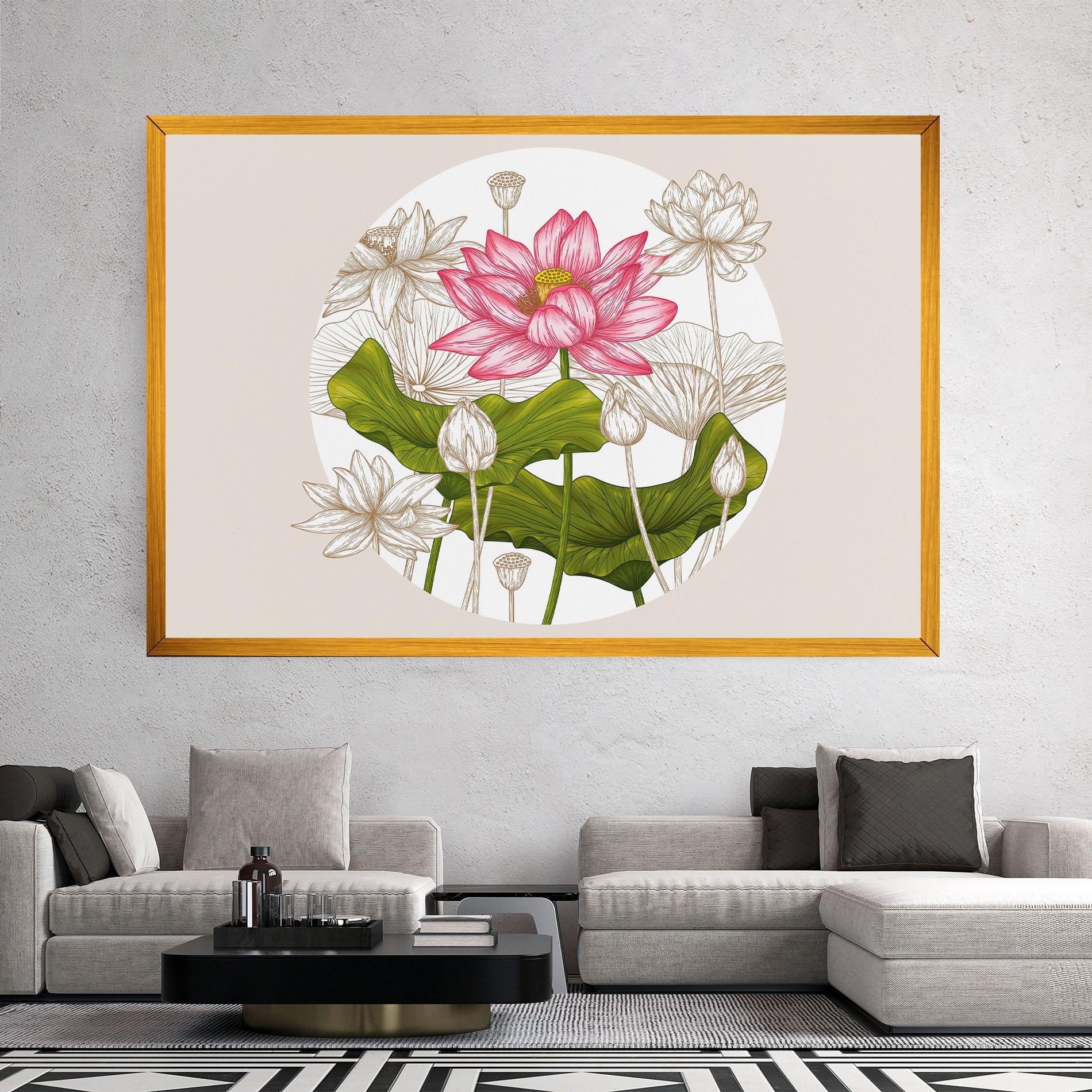 Tablou Canvas Pretty Lotus Art mockup 2