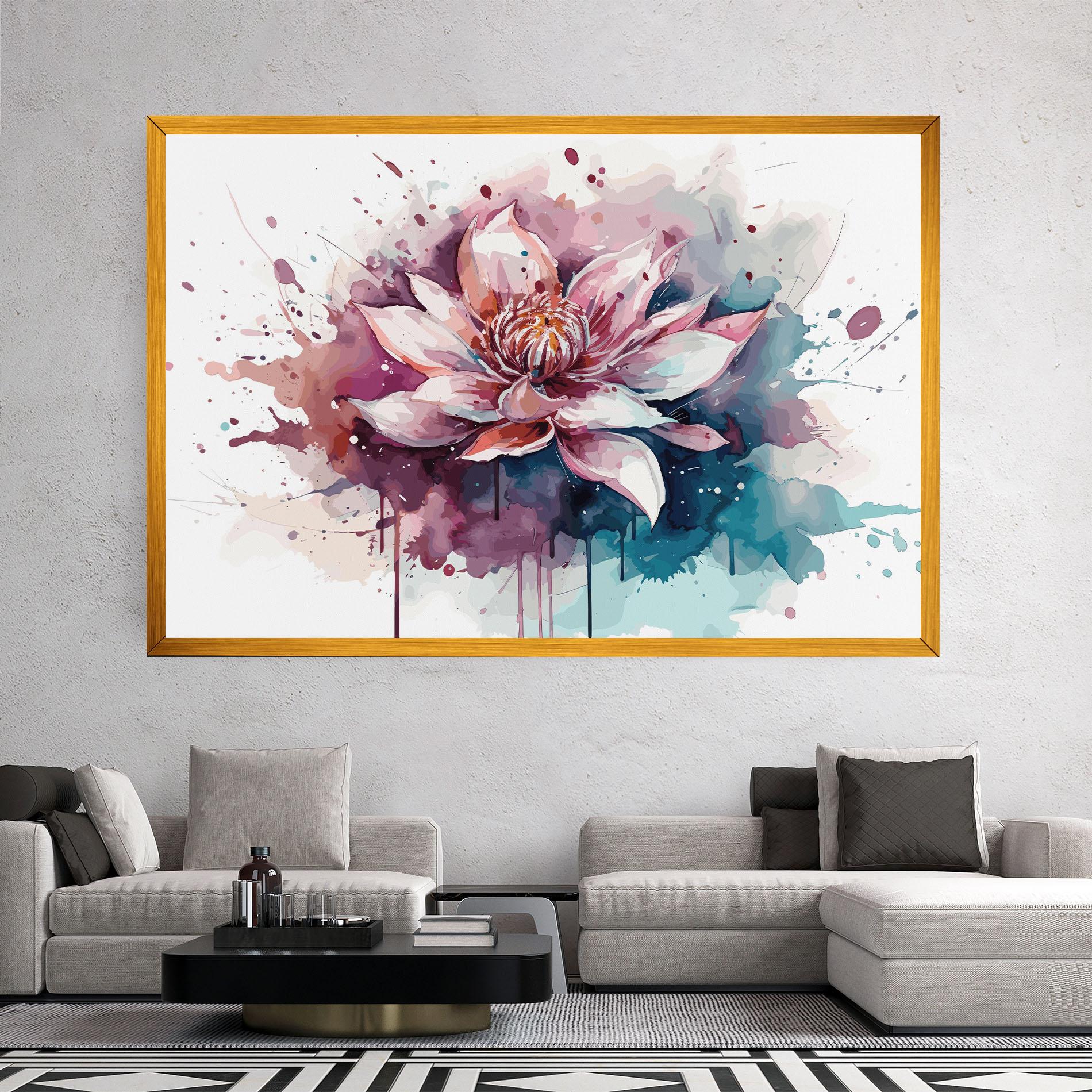 Tablou Canvas Pretty Pink Lotus Art mockup 2