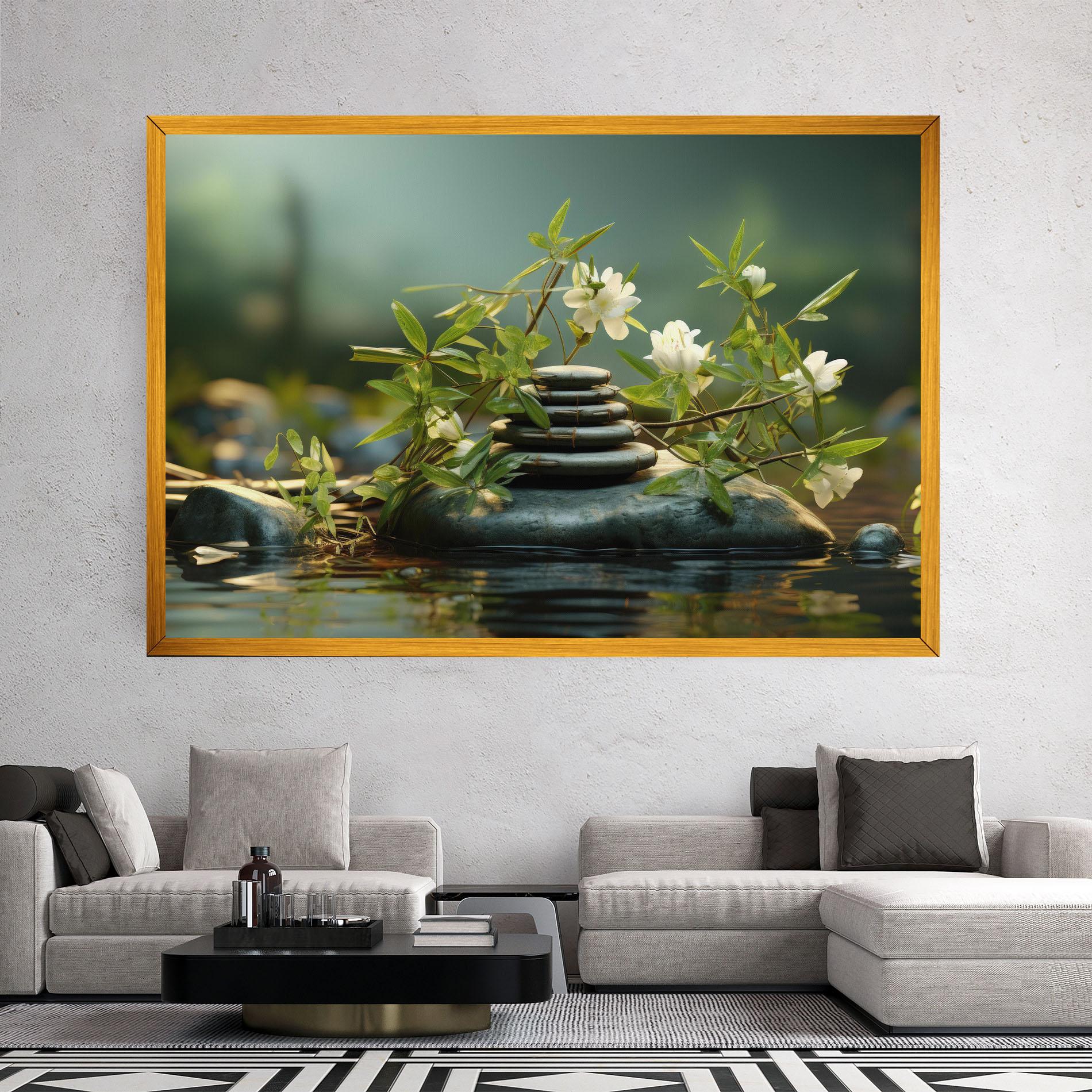 Tablou Canvas Rock Garden Pond mockup 2