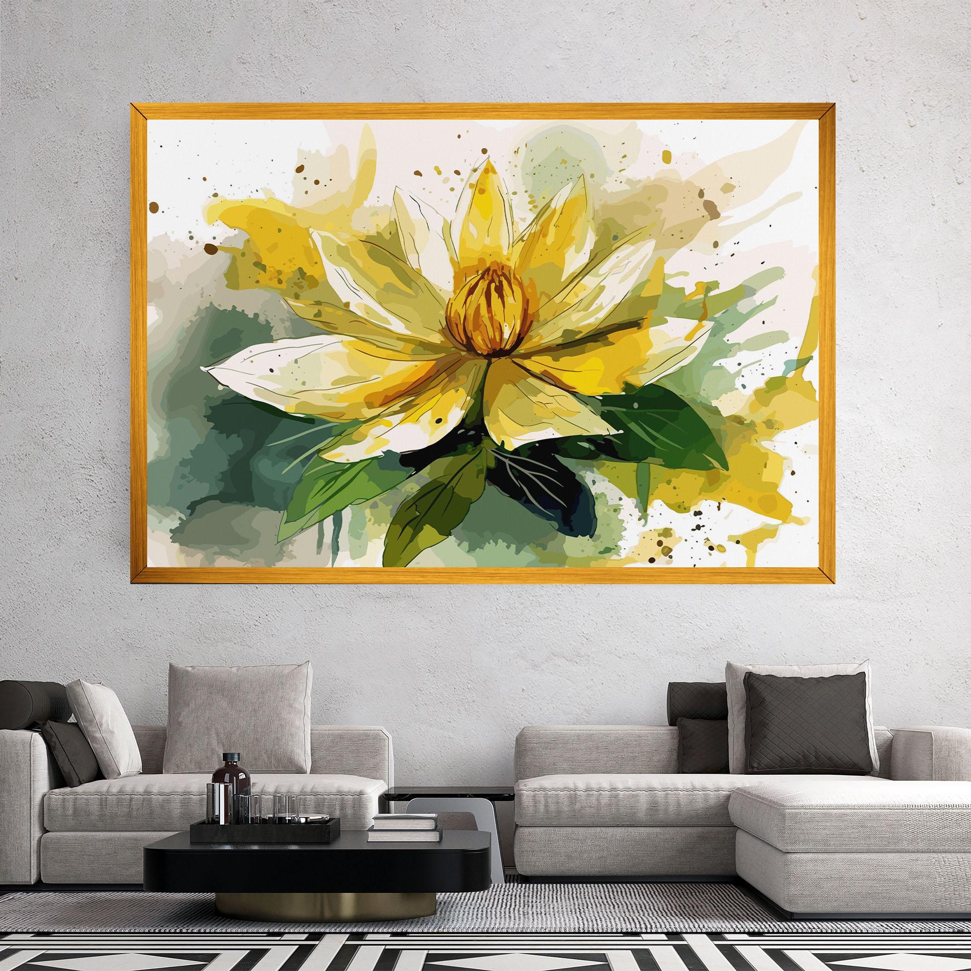 Tablou Canvas Yellow Flower Nature mockup 2