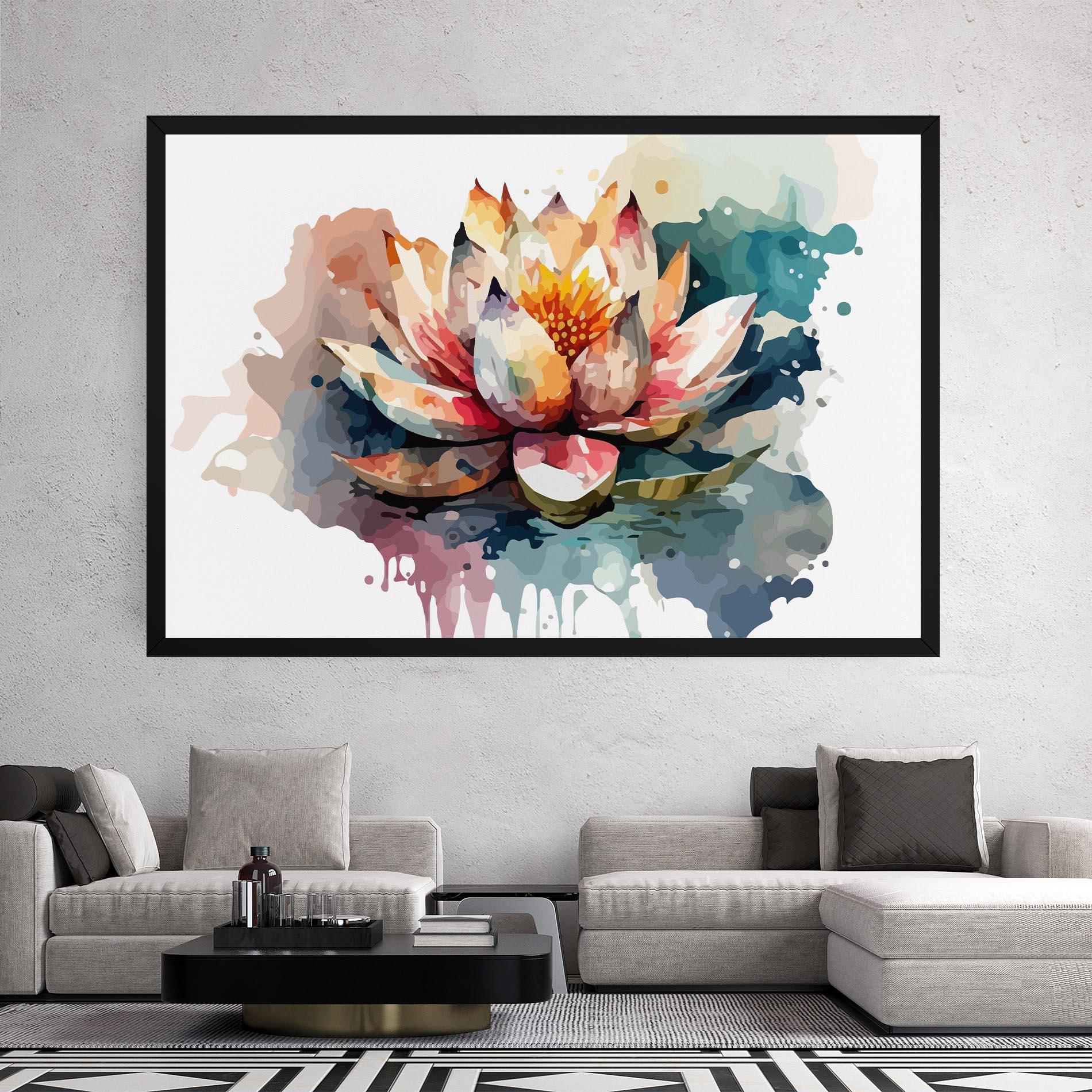 Tablou Canvas Colorful Lotus Art mockup 2