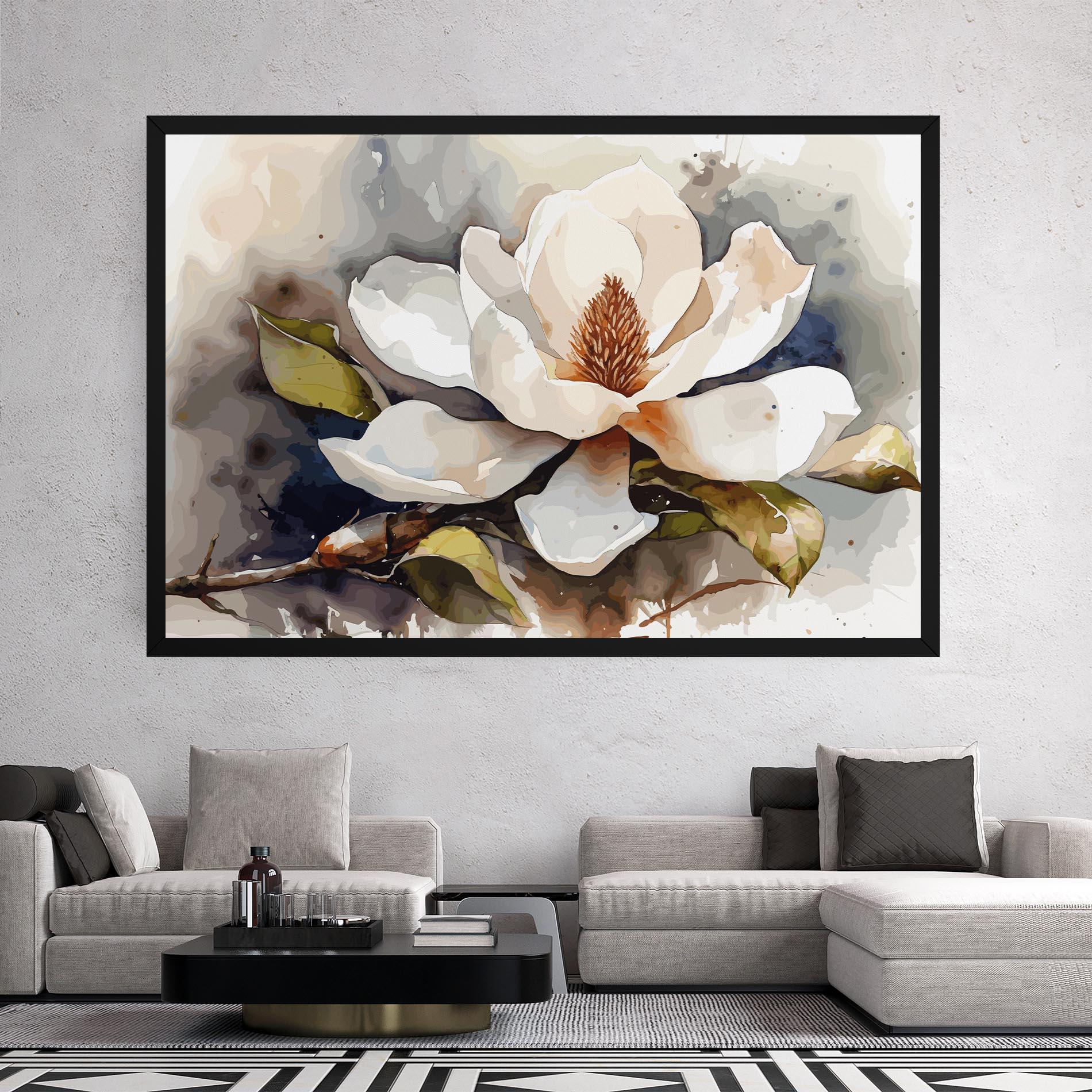 Tablou Canvas Cream Nature Flower mockup 2