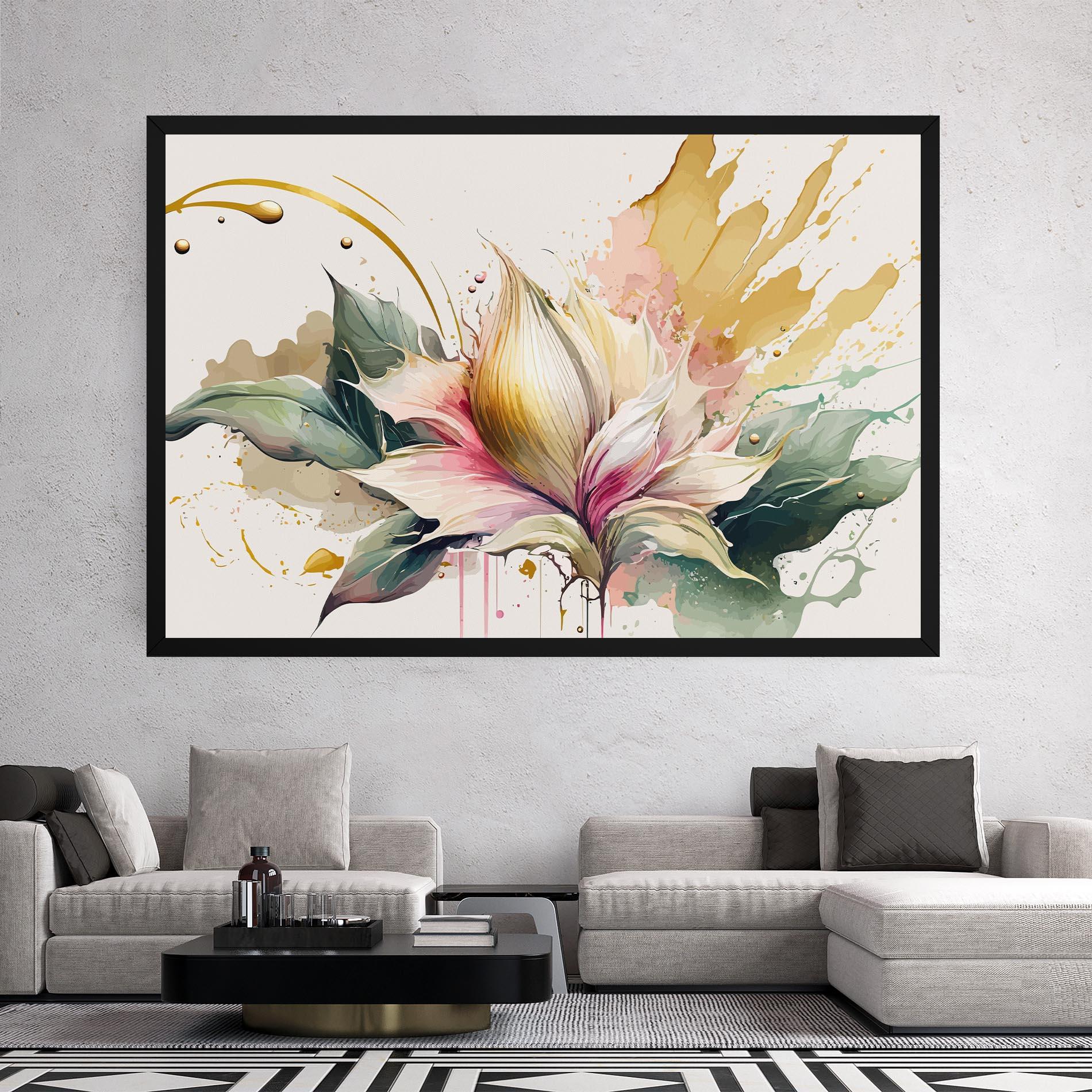 Tablou Canvas Cream Pink Nature mockup 2