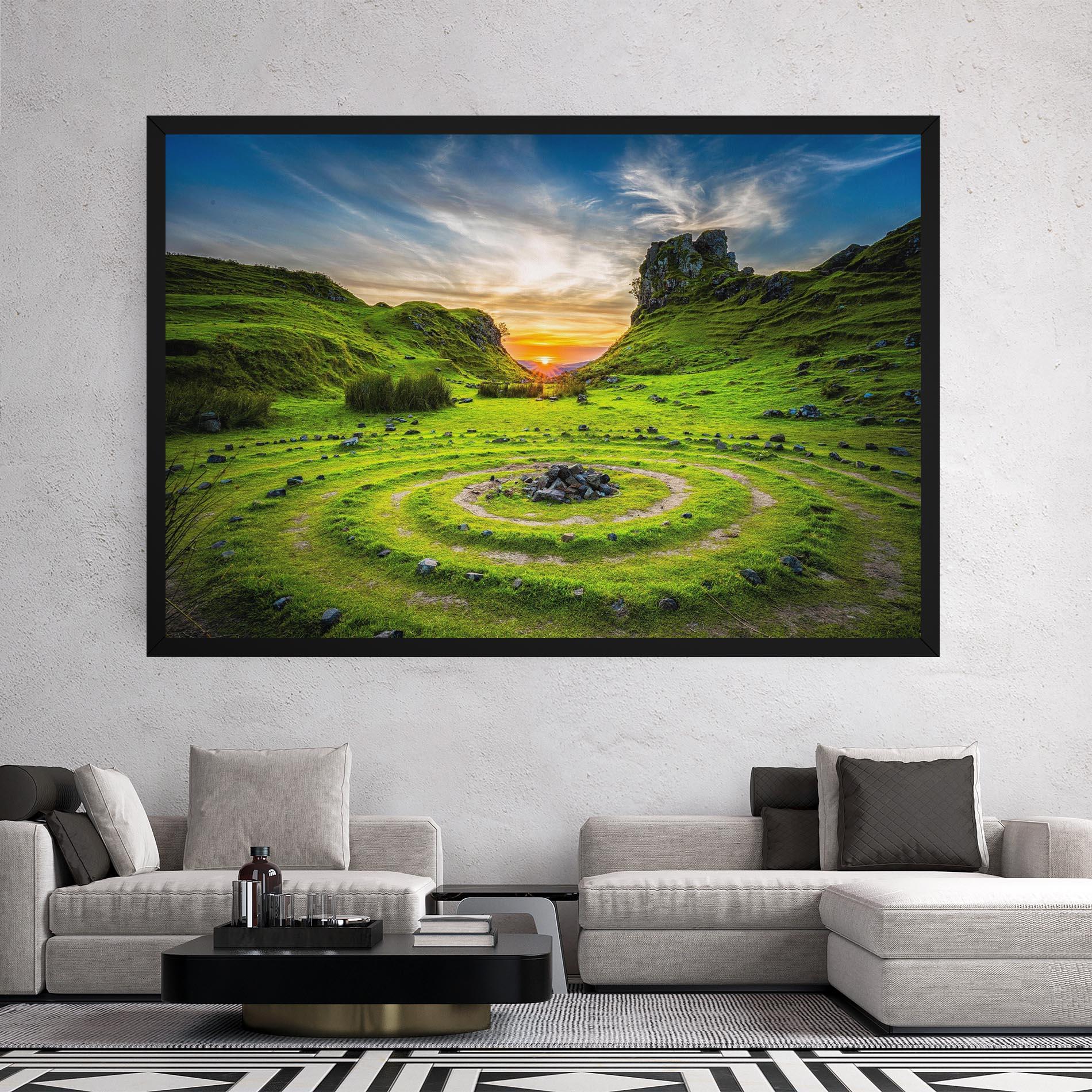 Tablou Canvas Green Circle Nature mockup 2