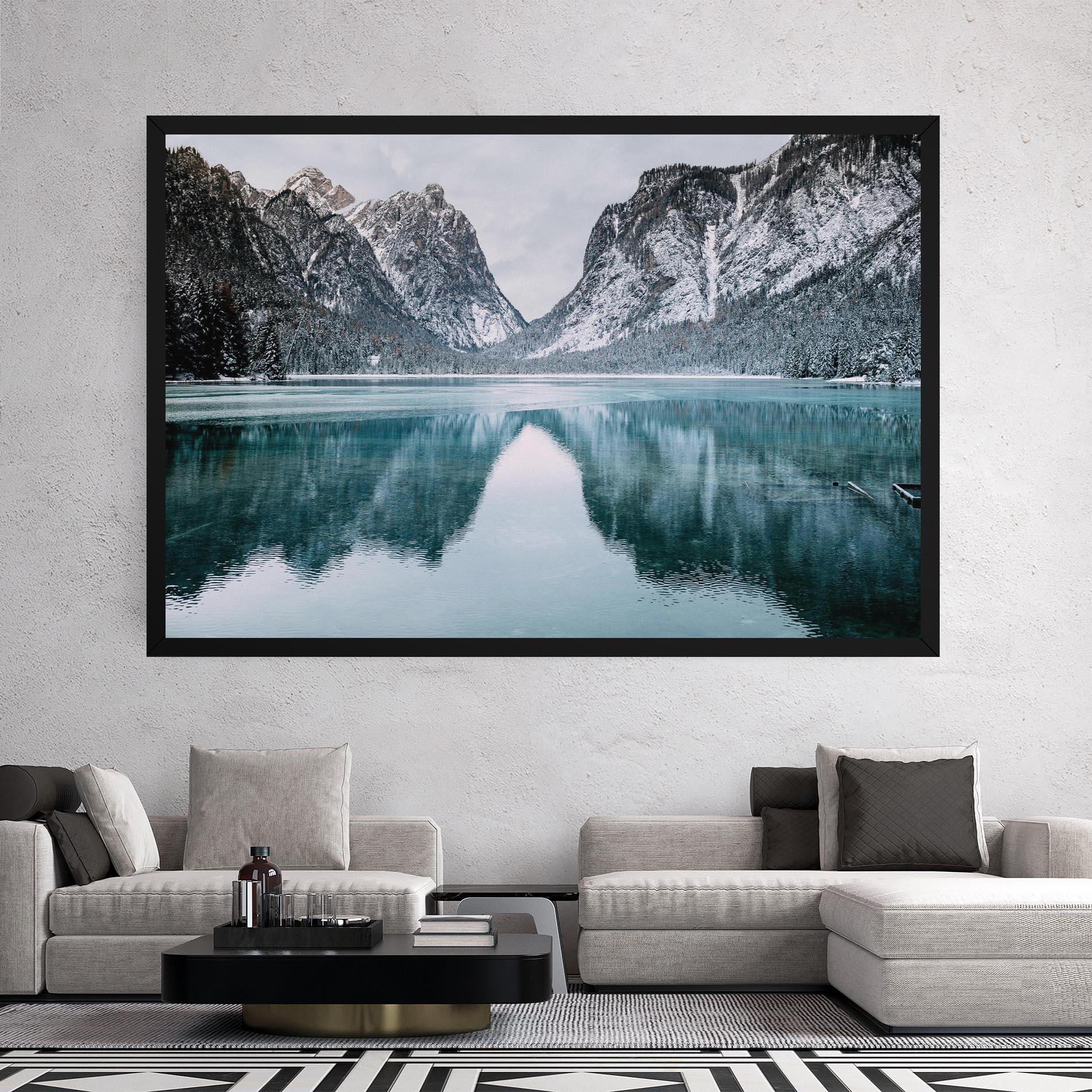 Tablou Canvas Lake Reflection Mountain mockup 2