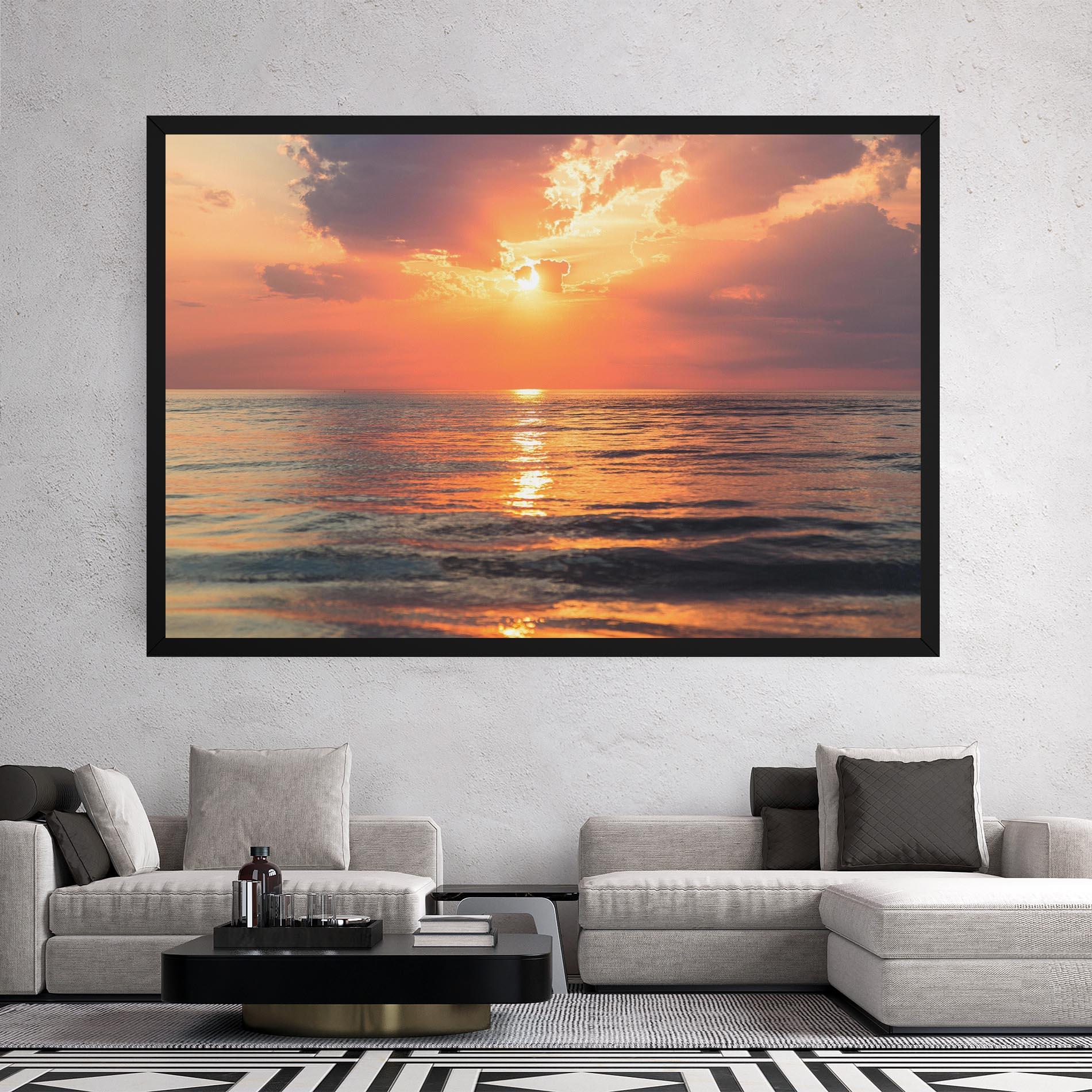 Tablou Canvas Orange Sunrise Cloud mockup 2