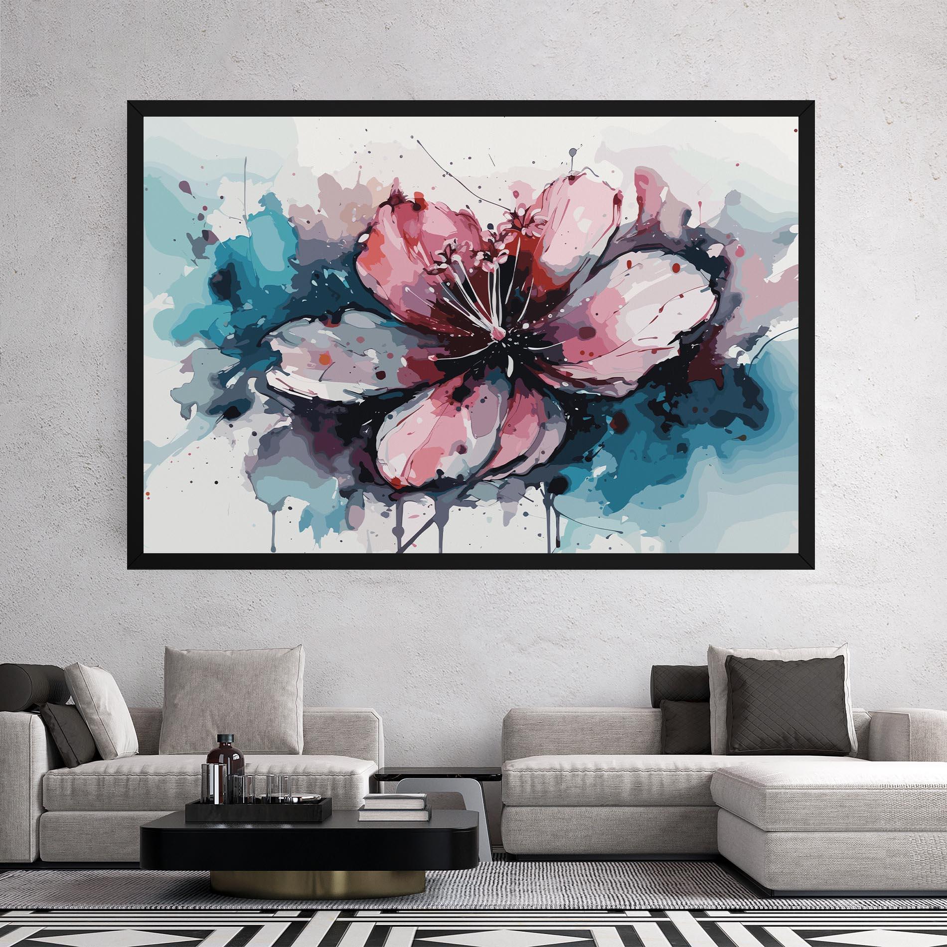 Tablou Canvas Pink Blue Nature mockup 2