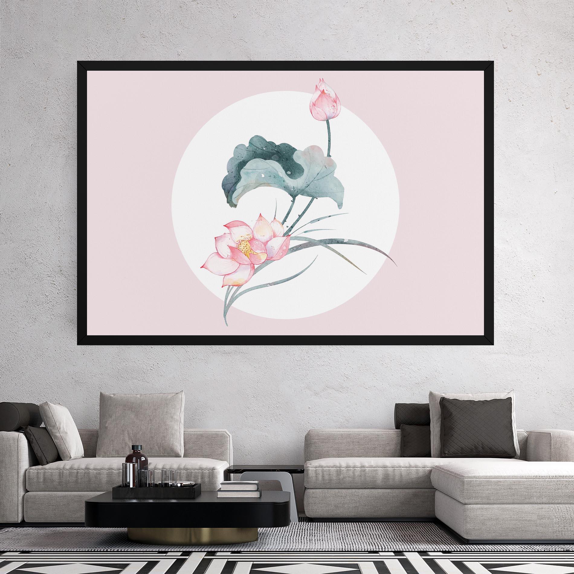 Tablou Canvas Pink Pastel Flower mockup 2