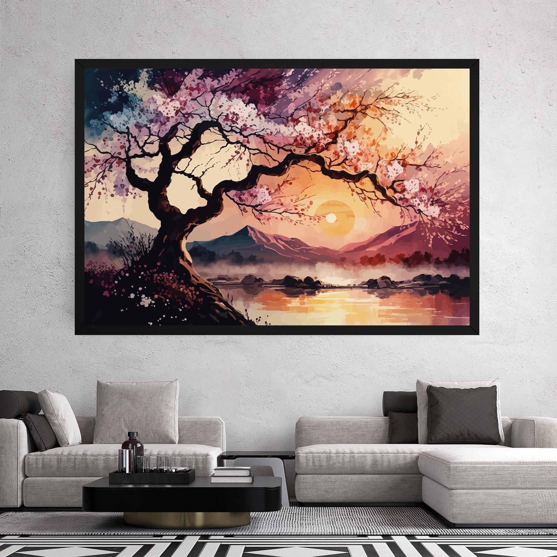 Tablou Canvas Pink Tree Nature mockup 2