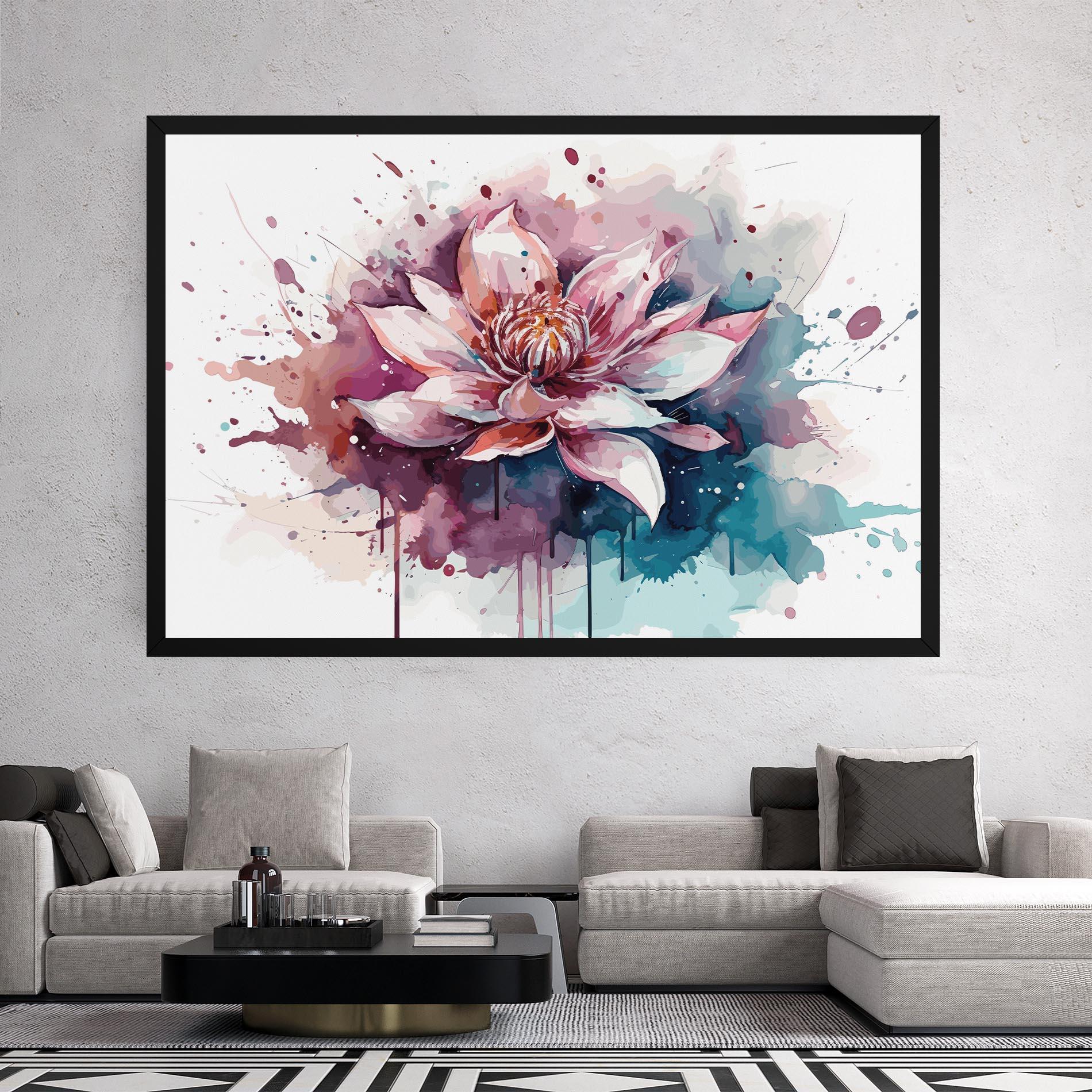 Tablou Canvas Pretty Pink Lotus Art mockup 2