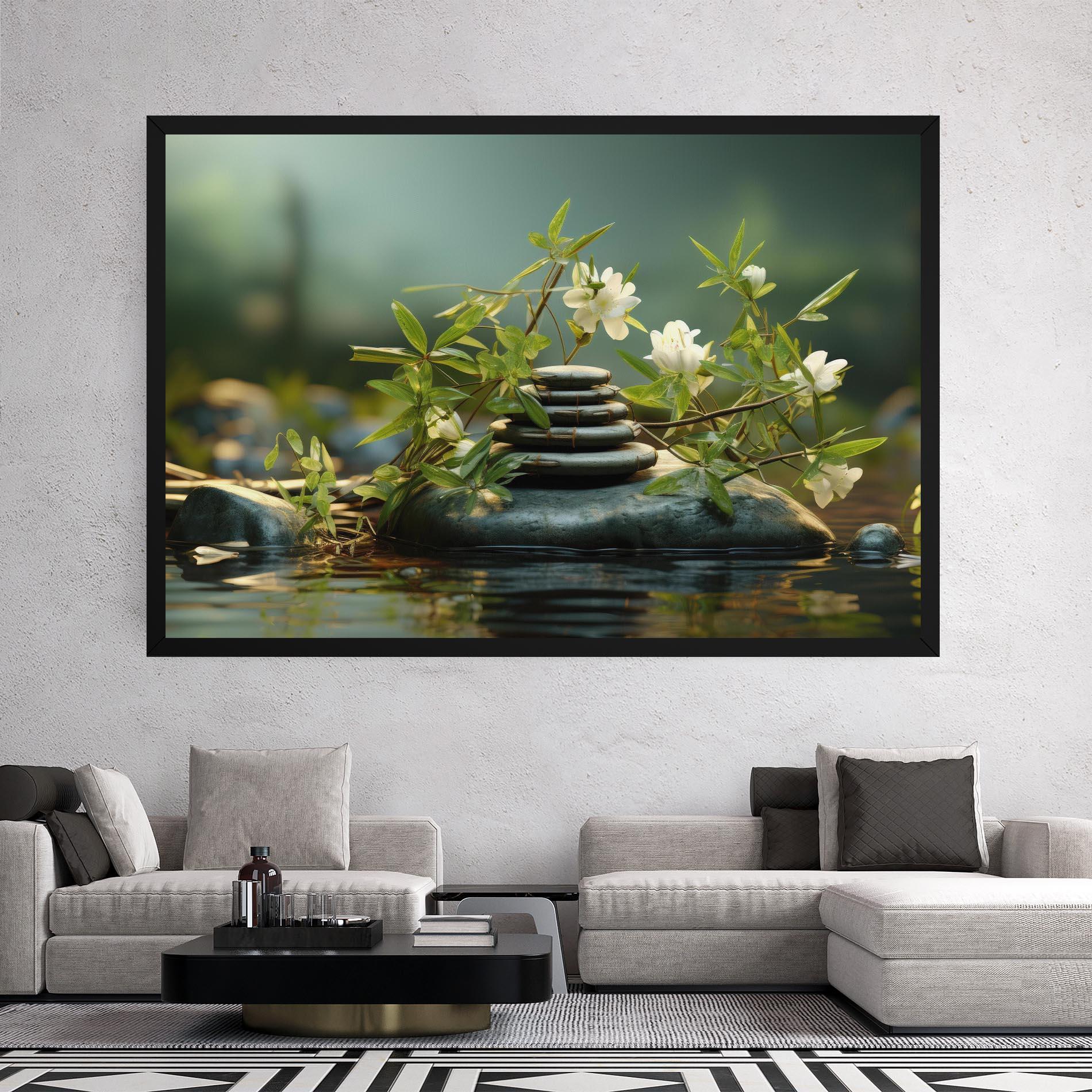 Tablou Canvas Rock Garden Pond mockup 2
