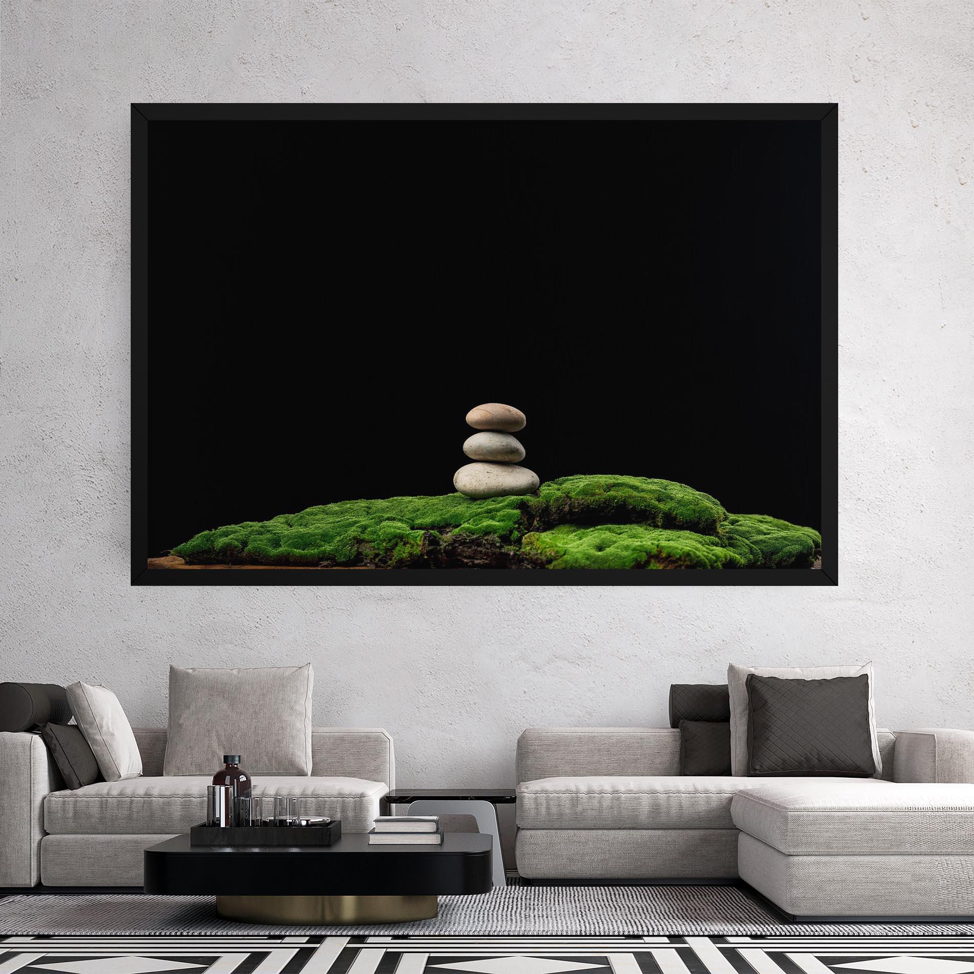 Tablou Canvas Three Stone Moss mockup 2