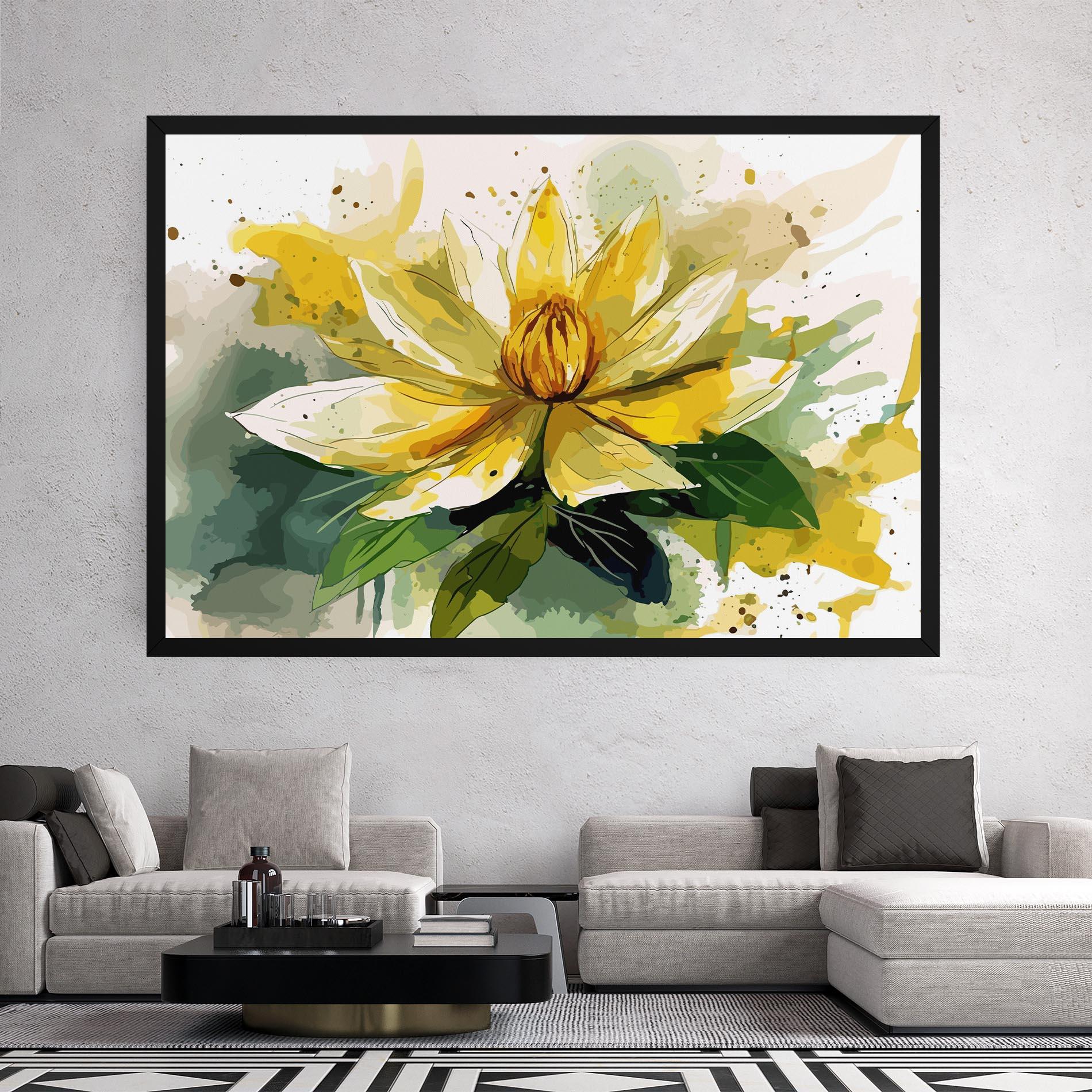 Tablou Canvas Yellow Flower Nature mockup 2