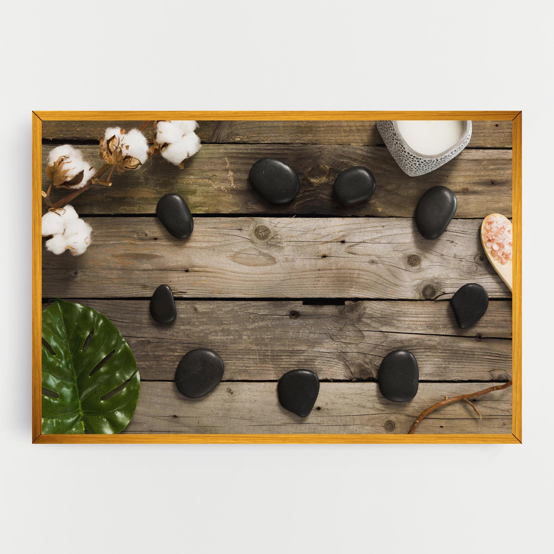 Tablou Canvas Cotton Flowers Stones mockup 0