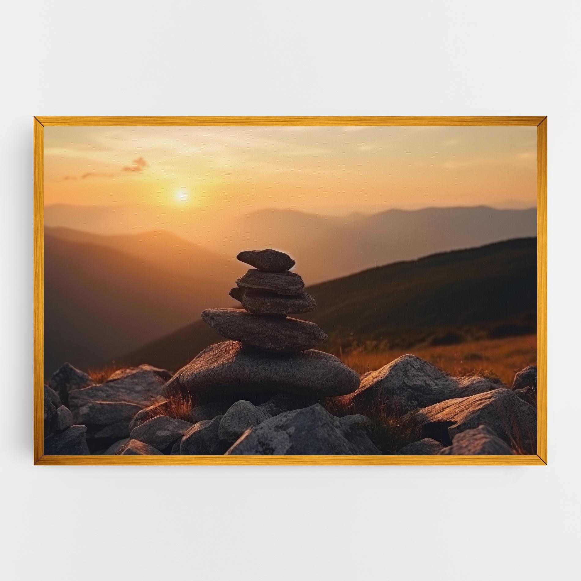 Tablou Canvas Nature Sunset Stones mockup 0