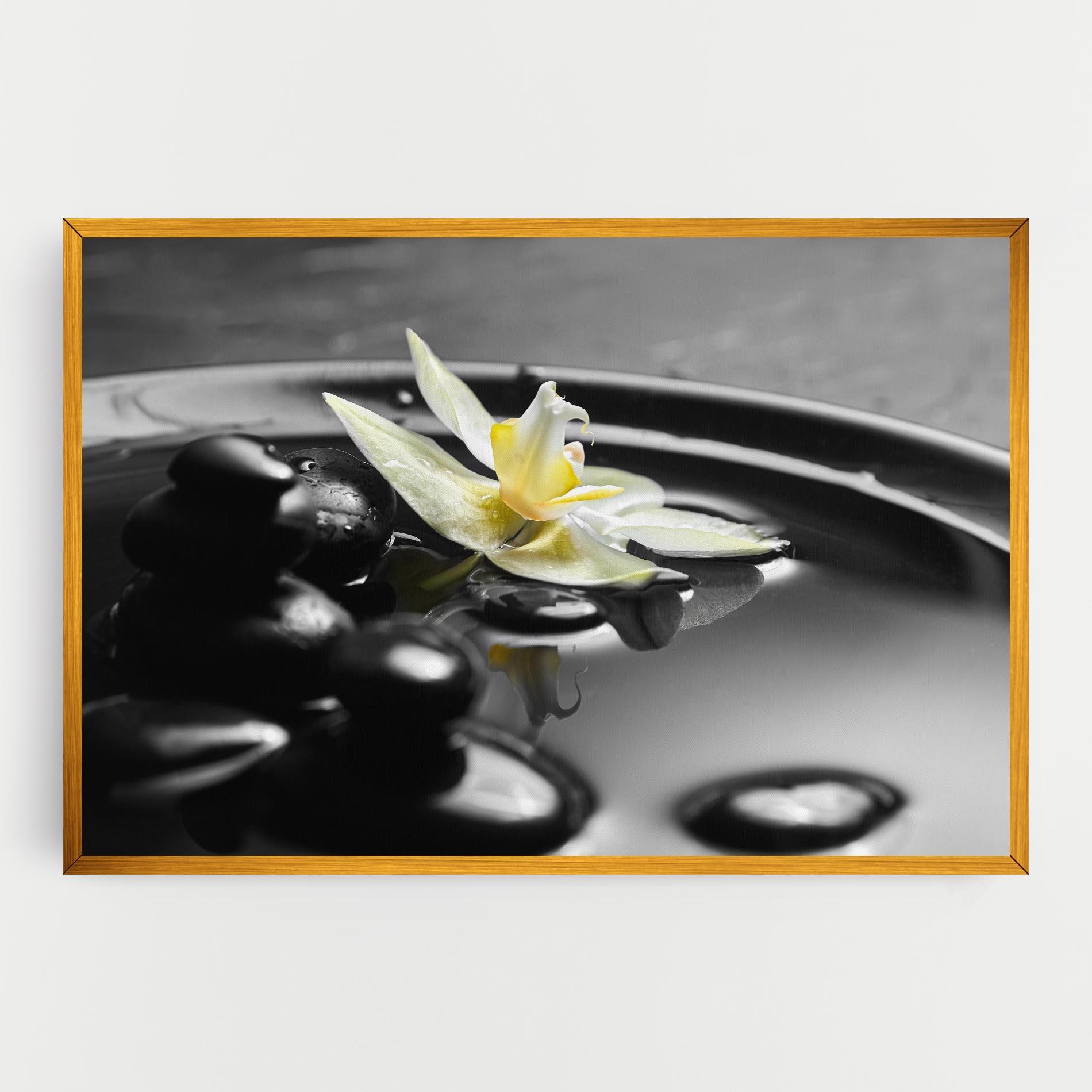 Tablou Canvas Pebbles Yellow Flower mockup 0