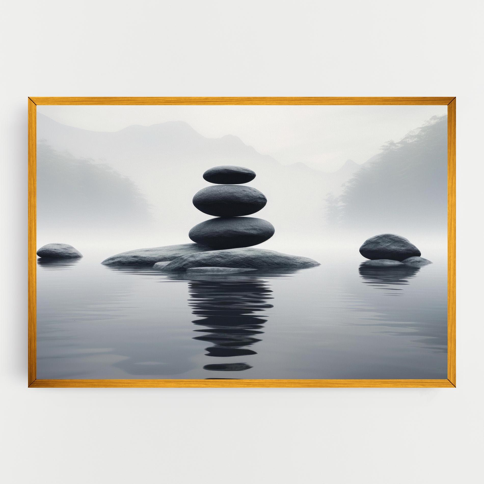 Tablou Canvas Stones Foggy View mockup 0