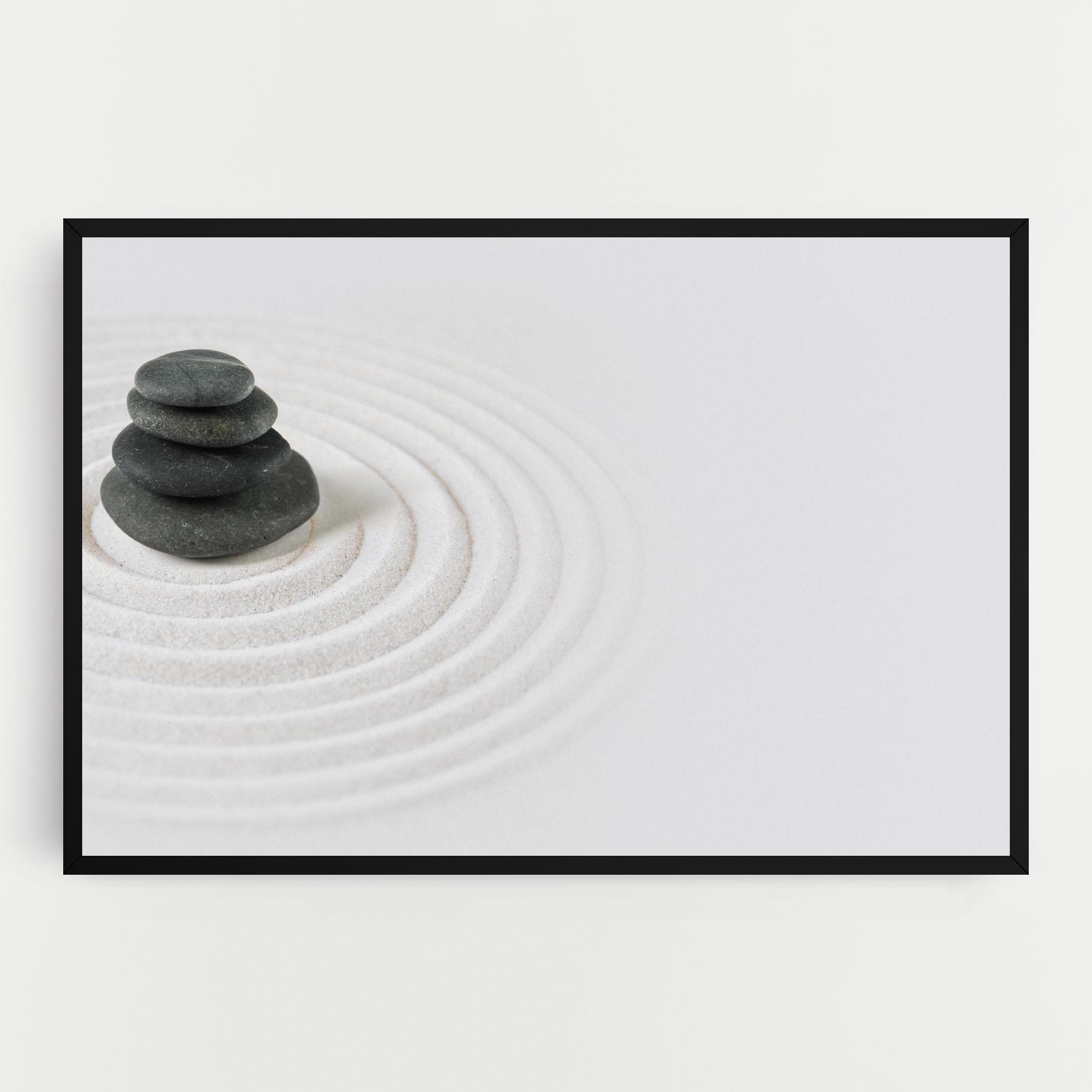 Tablou Canvas Black Stones Sand mockup 0