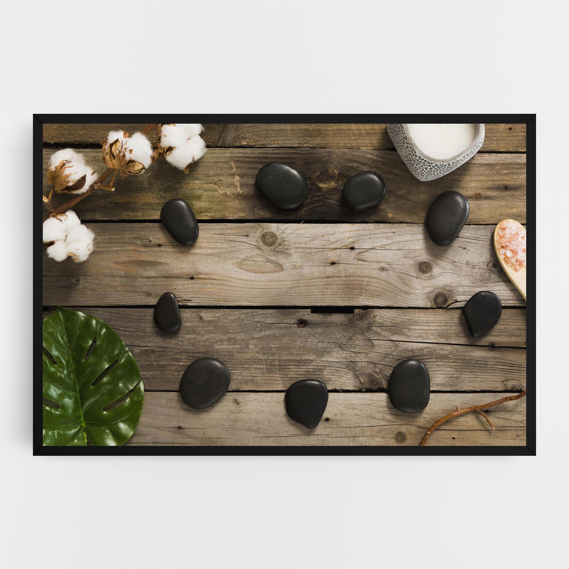 Tablou Canvas Cotton Flowers Stones mockup 0