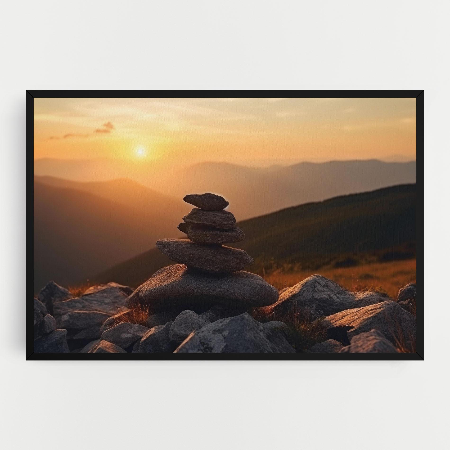 Tablou Canvas Nature Sunset Stones mockup 0