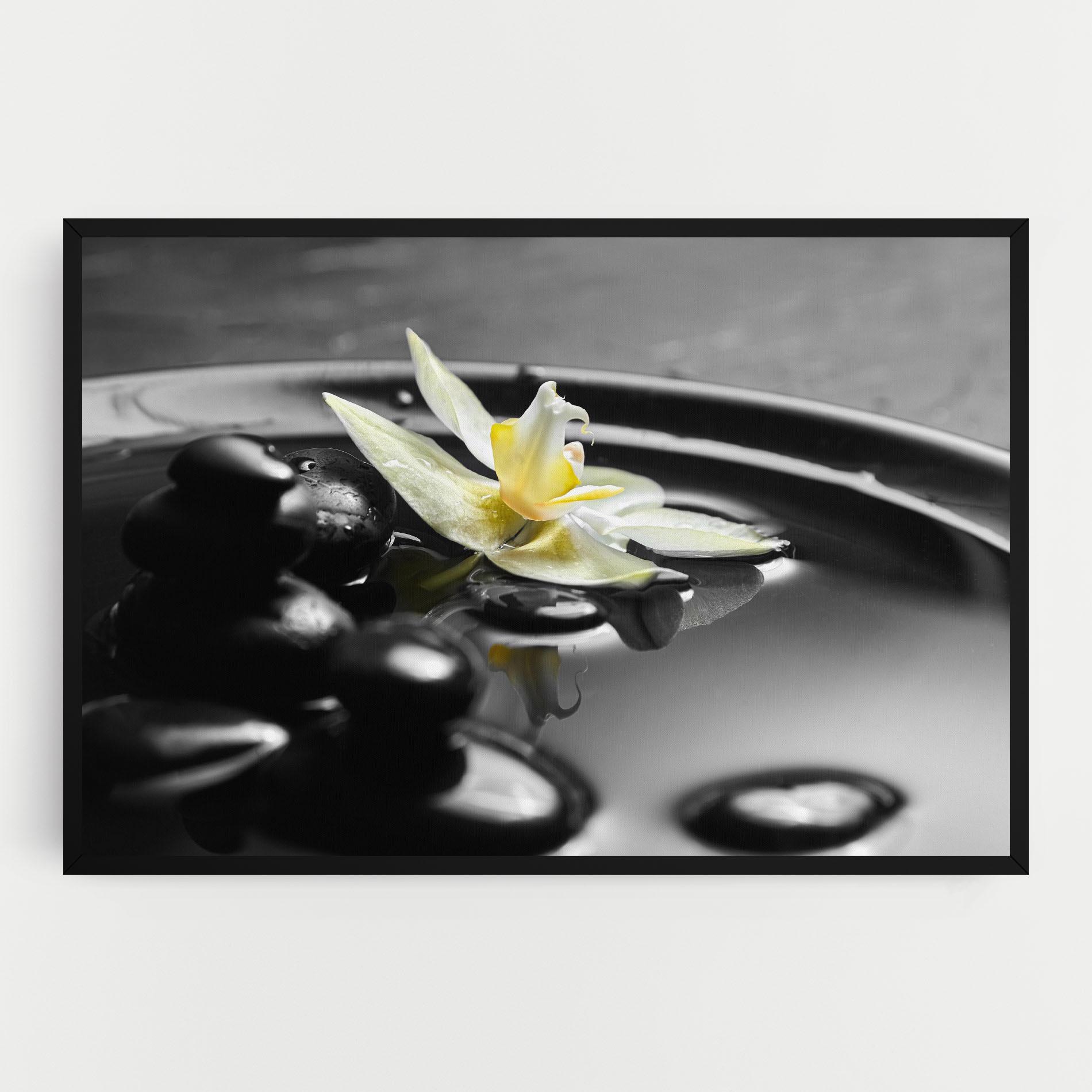 Tablou Canvas Pebbles Yellow Flower mockup 0
